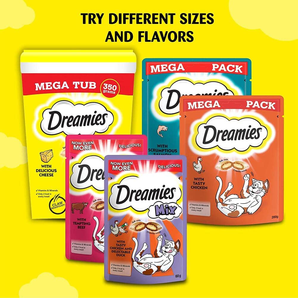 Dreamies Meaty Sticks 84-Piece, Cat Treats Tasty Snacks with Delicious Salmon, Pack of 14 x (30 g)