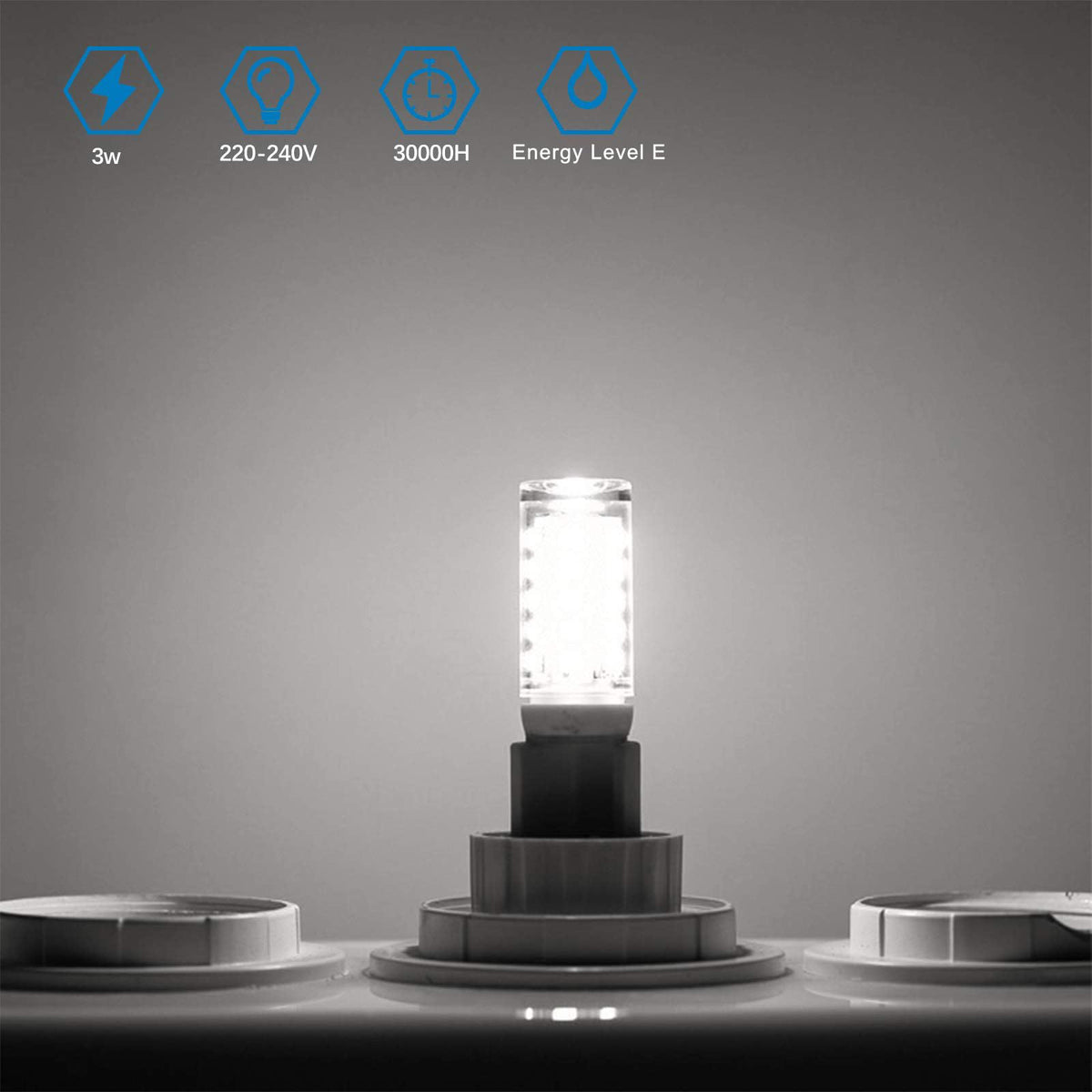 G9 LED Bulbs Warm White 2700K, 3W 350LM, Non-dimmable, 10 Pack