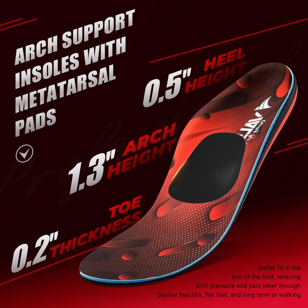 VALsole Orthotic Insole,Arch SupportFor Insole,Plantar FasciitisInsole,for OverPronation,Flat Feet,Metatarsalgia,Heel Pain, Insoles for Men and Women,Blue (UK 13-31cm, Blue-V227) (Pack of 2)