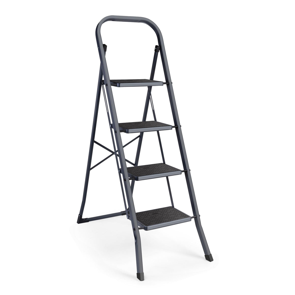 VonHaus 3 Step Ladder – Premium Quality Folding Step Ladder for DIY and Gardening - Anti Slip Feet, Easy to Store Ladder, 150KG Max Capacity - Durable Steel