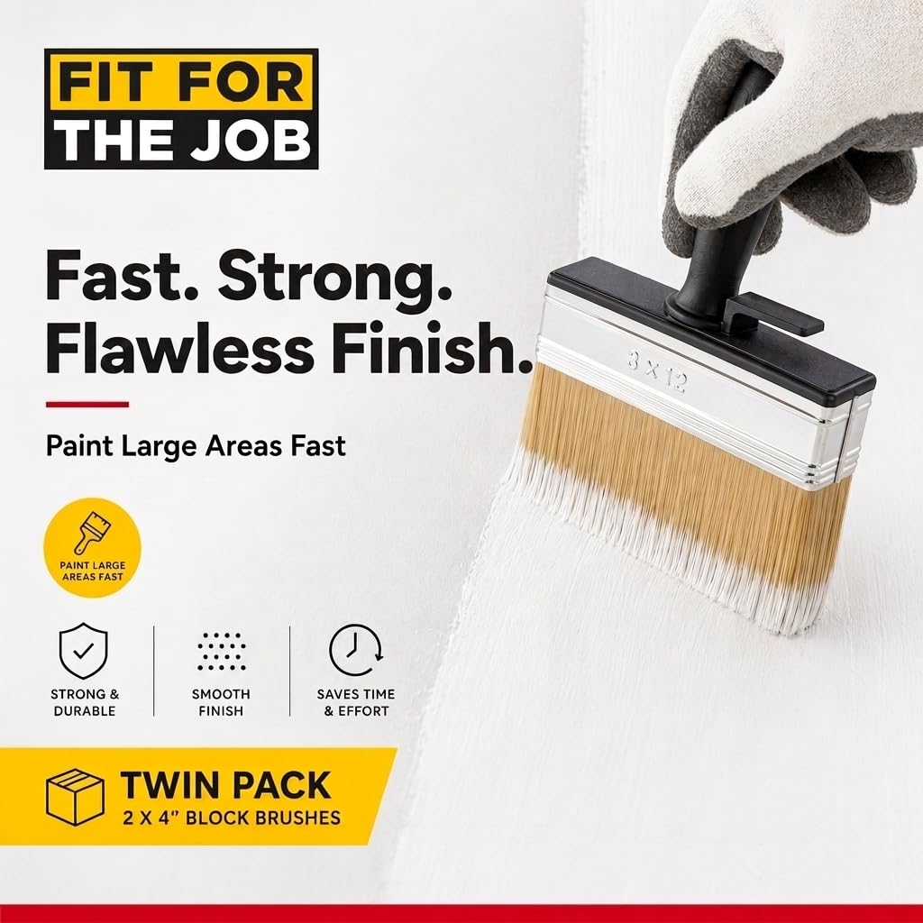 Fit For The Job Block Brush 4 inch Large Capacity for Emulsion