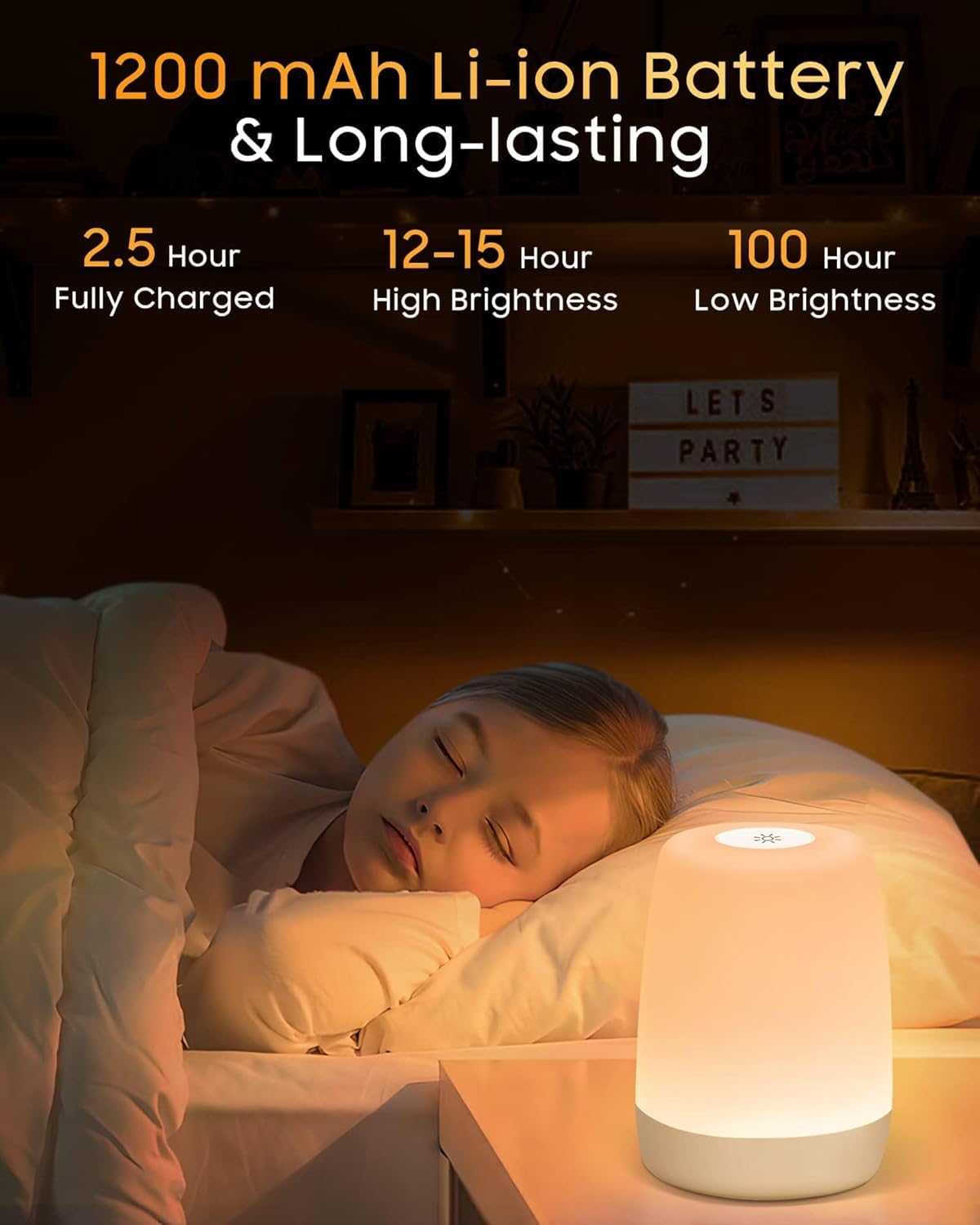 MEDE Night Light, Dimmable Bedside Lamps with RGB for Toddler, Kids, Adults