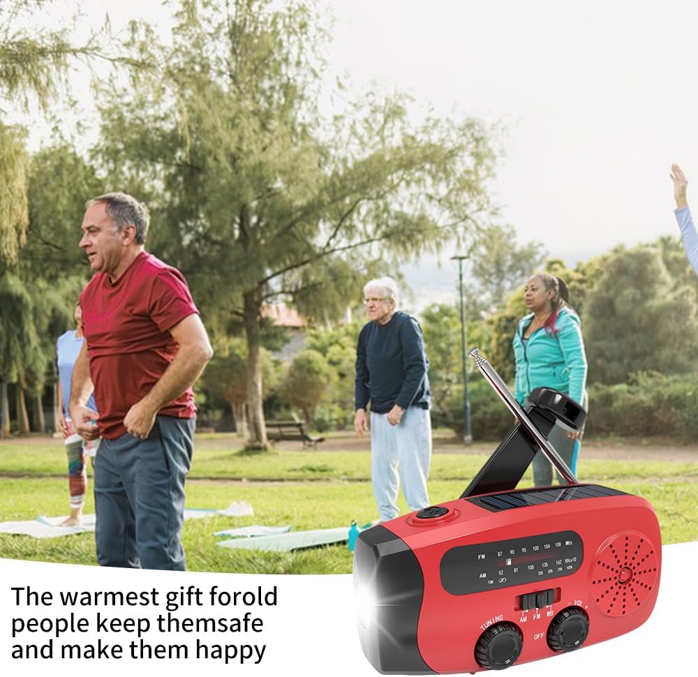 Wind Up Radio, Solar Emergency Radio, Portable Hand Crank Radio Torch