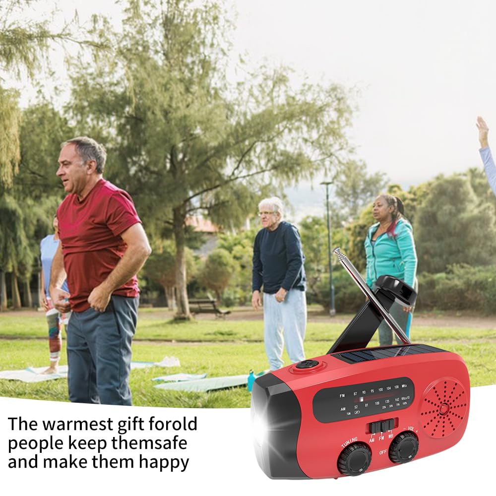 Wind Up Radio, Solar Emergency Radio, Portable Hand Crank Radio Torch