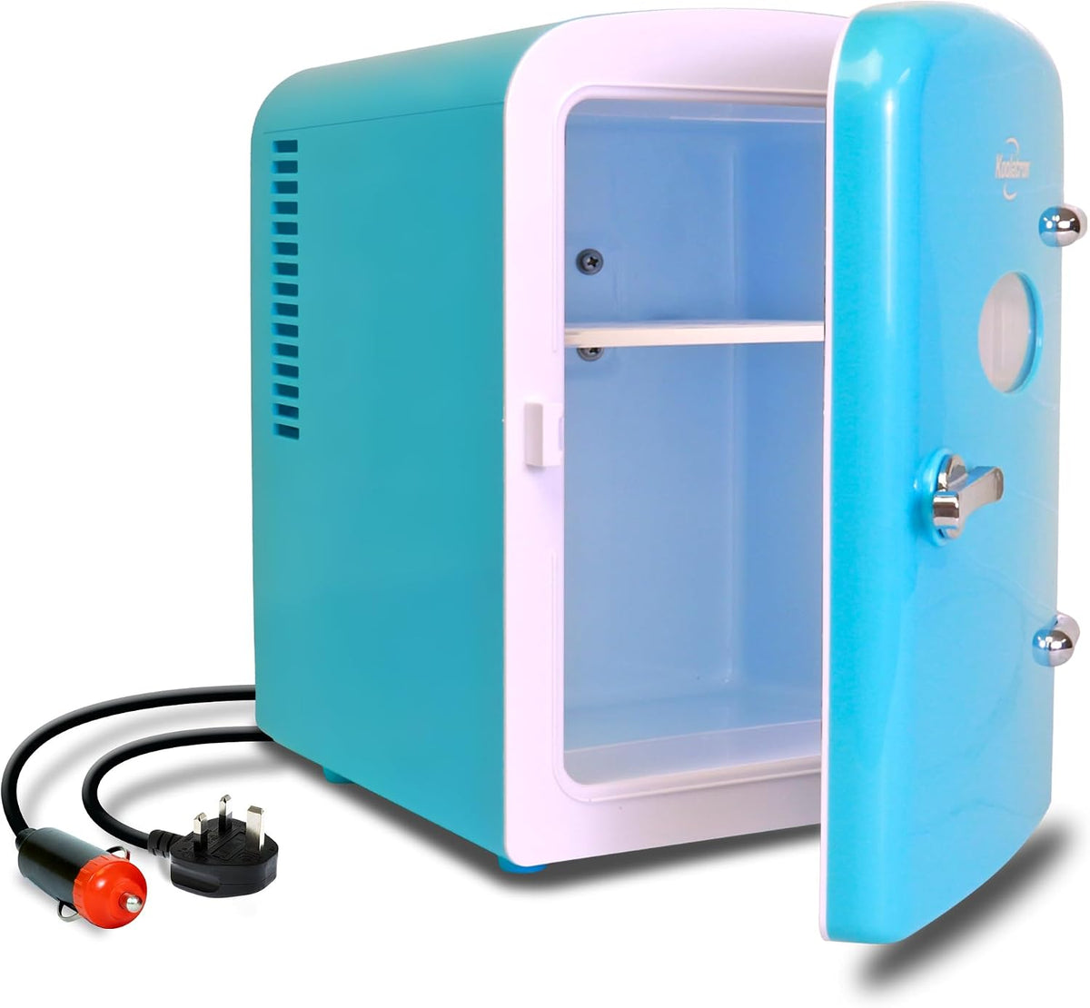 Koolatron Retro Mini Fridge For Bedrooms 12V Portable Cooler Refrigerator 4L Small 6 Can Table Top Quiet Mini Fridges For Skincare Food Drinks Kids Home Car & Travel Black