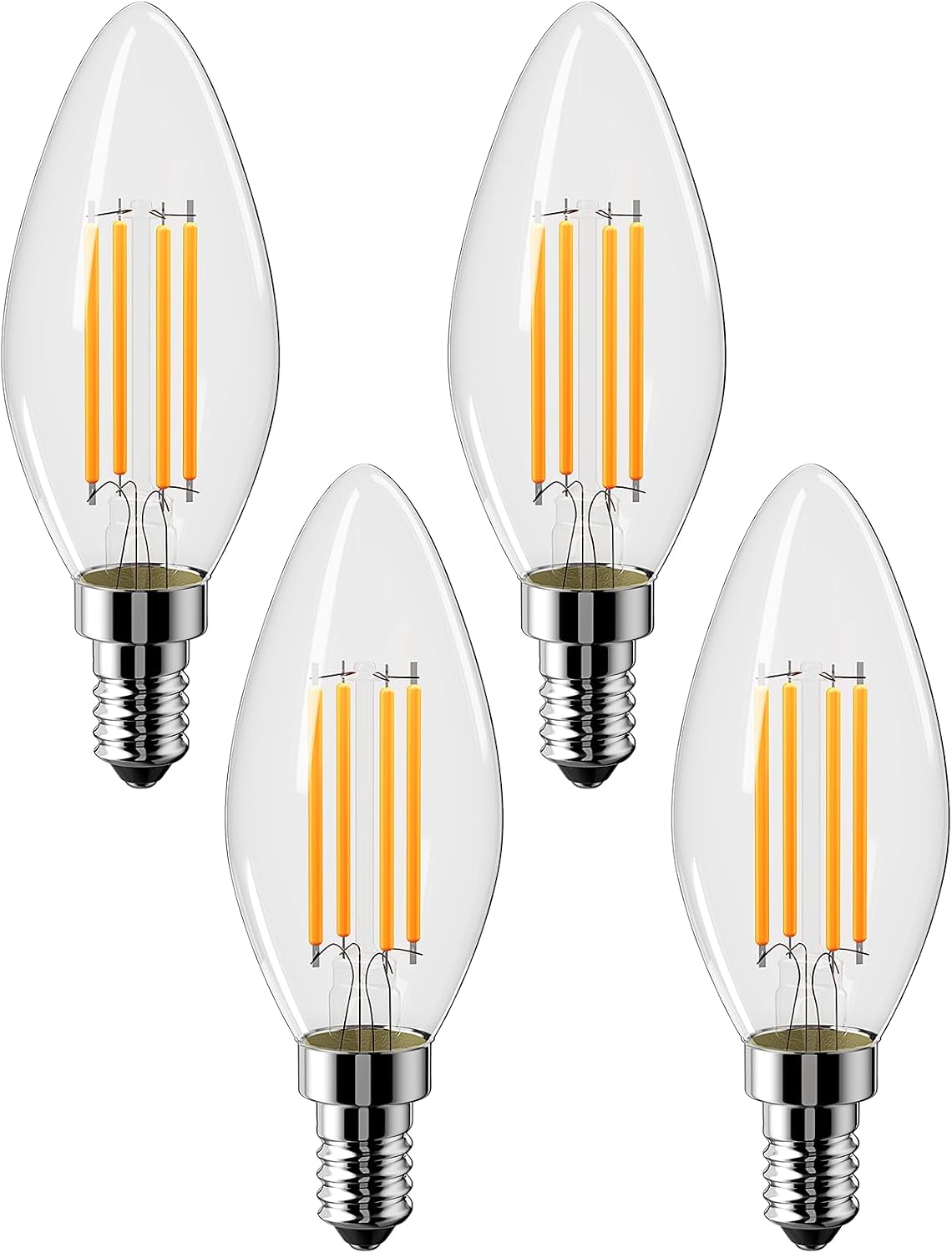 Vanke E14 LED Light Bulb, 4W (40W Equivalent), Warm White 2700K, 4-Pack