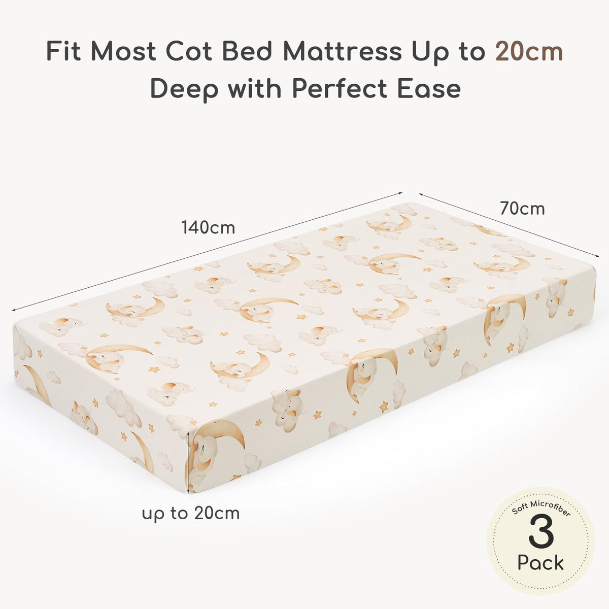 Cot Bed Sheets 120x60 cm Fitted for Baby and Toddler