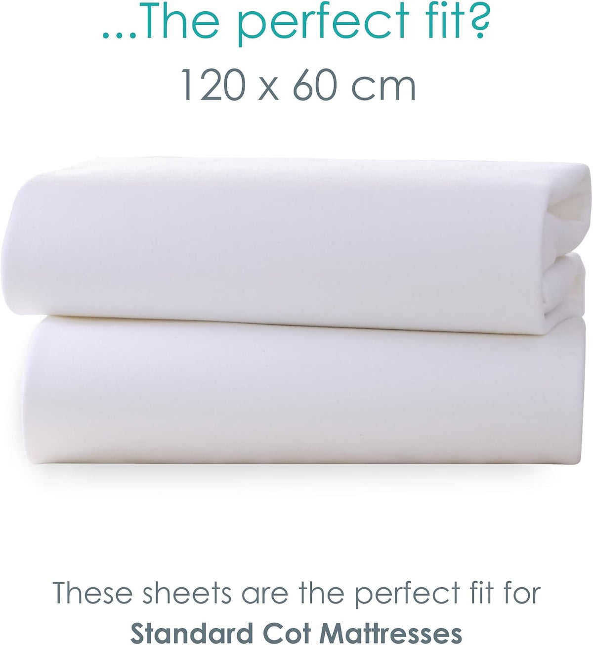 Clair de Lune 2 Pack Fitted Jersey Cotton Cot Sheets 60 x 120 cm (White)