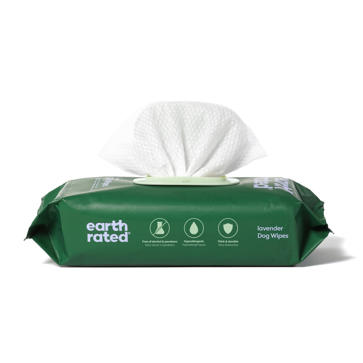 Earth Rated Pet Wipes for Dogs, Hypoallergenic, Cleaning and Hydrating, for Grooming Paws, Body and Bums, Unscented, 100 Count