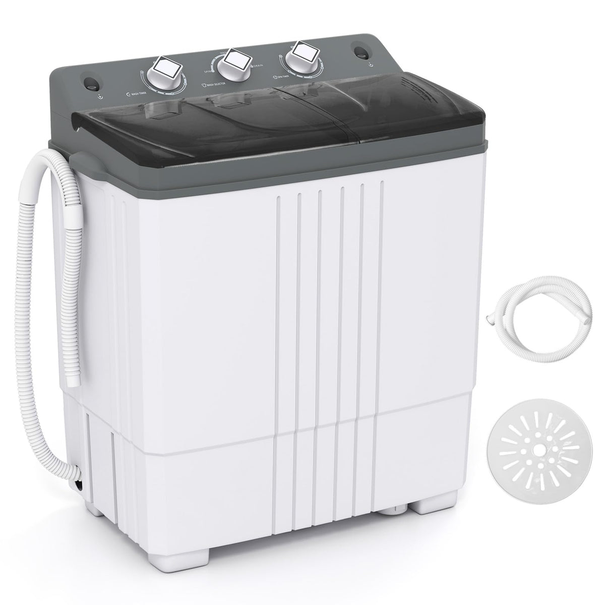TANGZON Twin Tub Washing Machine, 8KG Portable Washing Machine Spin Dryer