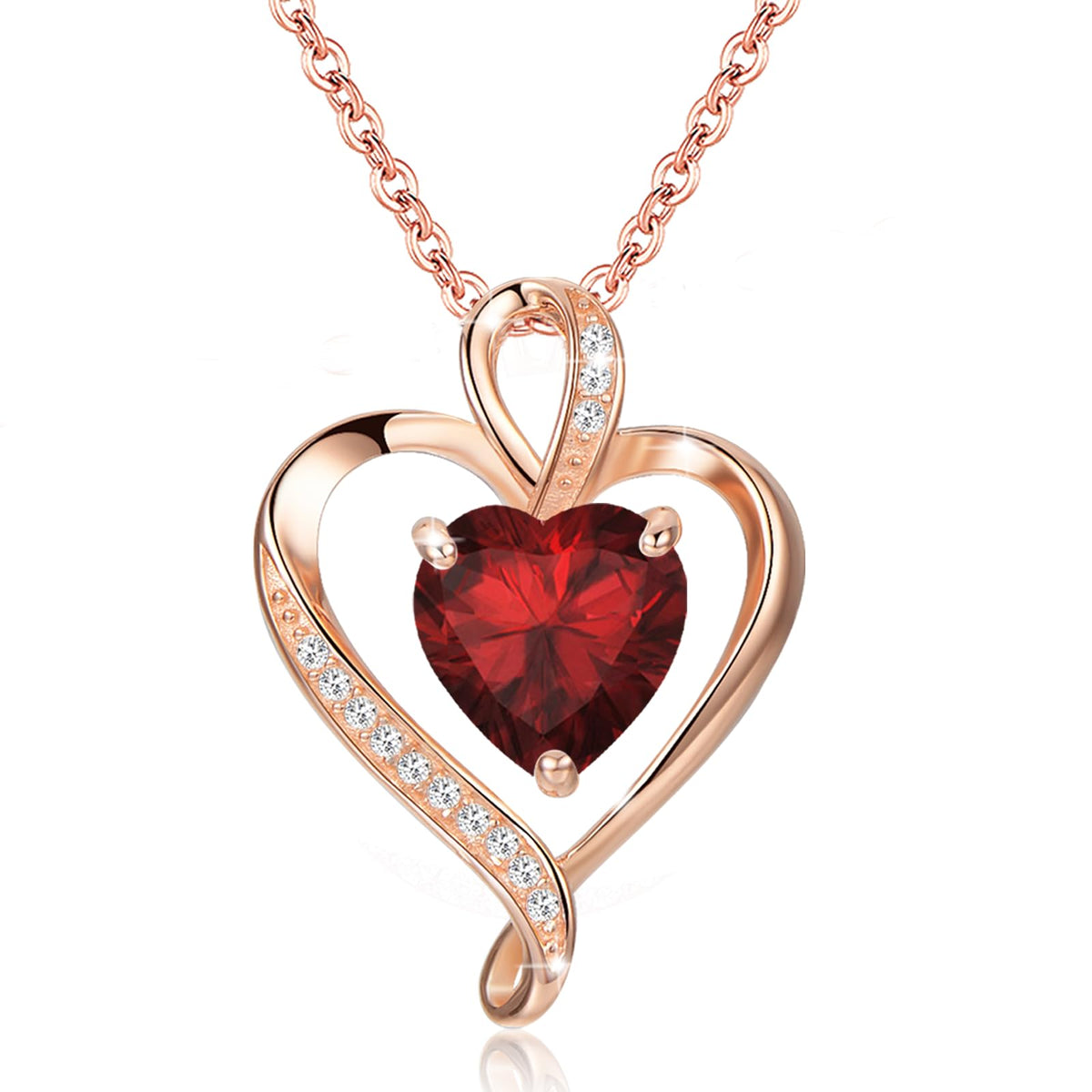 LAVUMO Heart Necklace for Women 925 Sterling Silver Love Pendant Jewellery