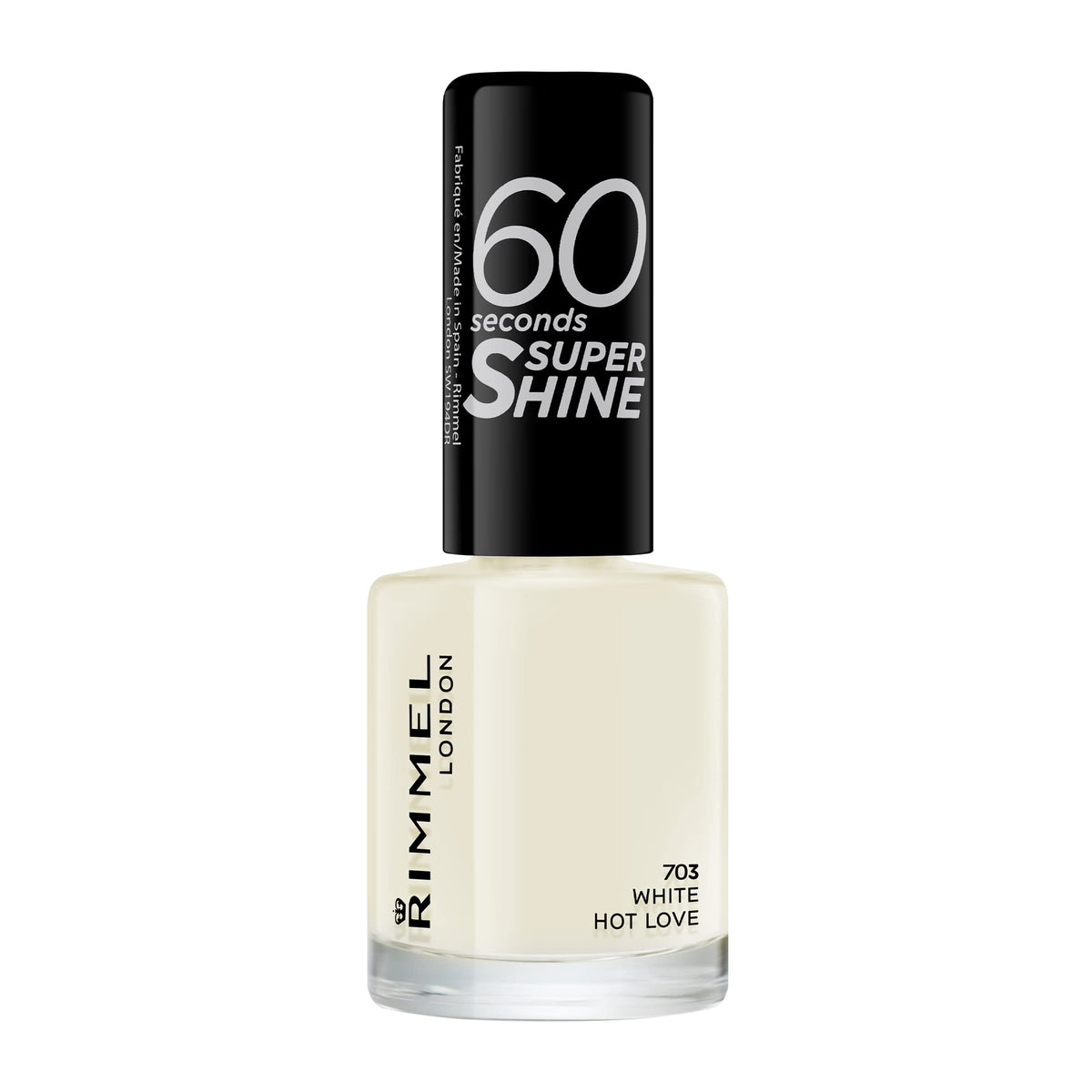 Rimmel 60 Seconds Super Shine Nail Polish, 740 Clear, Quick-Dry Nail Polish, Ultra-Shiny Finish, Easy to Apply, Vibrant Colour, Long-Wearing, Improved Formula, Vegan, 8ml