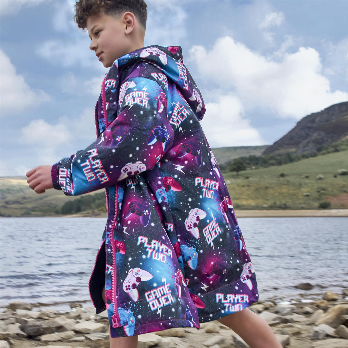 OHS Drying Changing Robe Sherpa Lined Water Resistant Oversize Coat Adults Kids