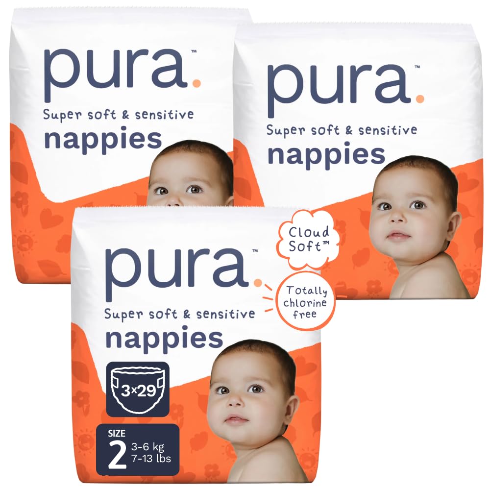 Pura Nappy Size 1 (2–5kg) 25 Count Sensitive Skin