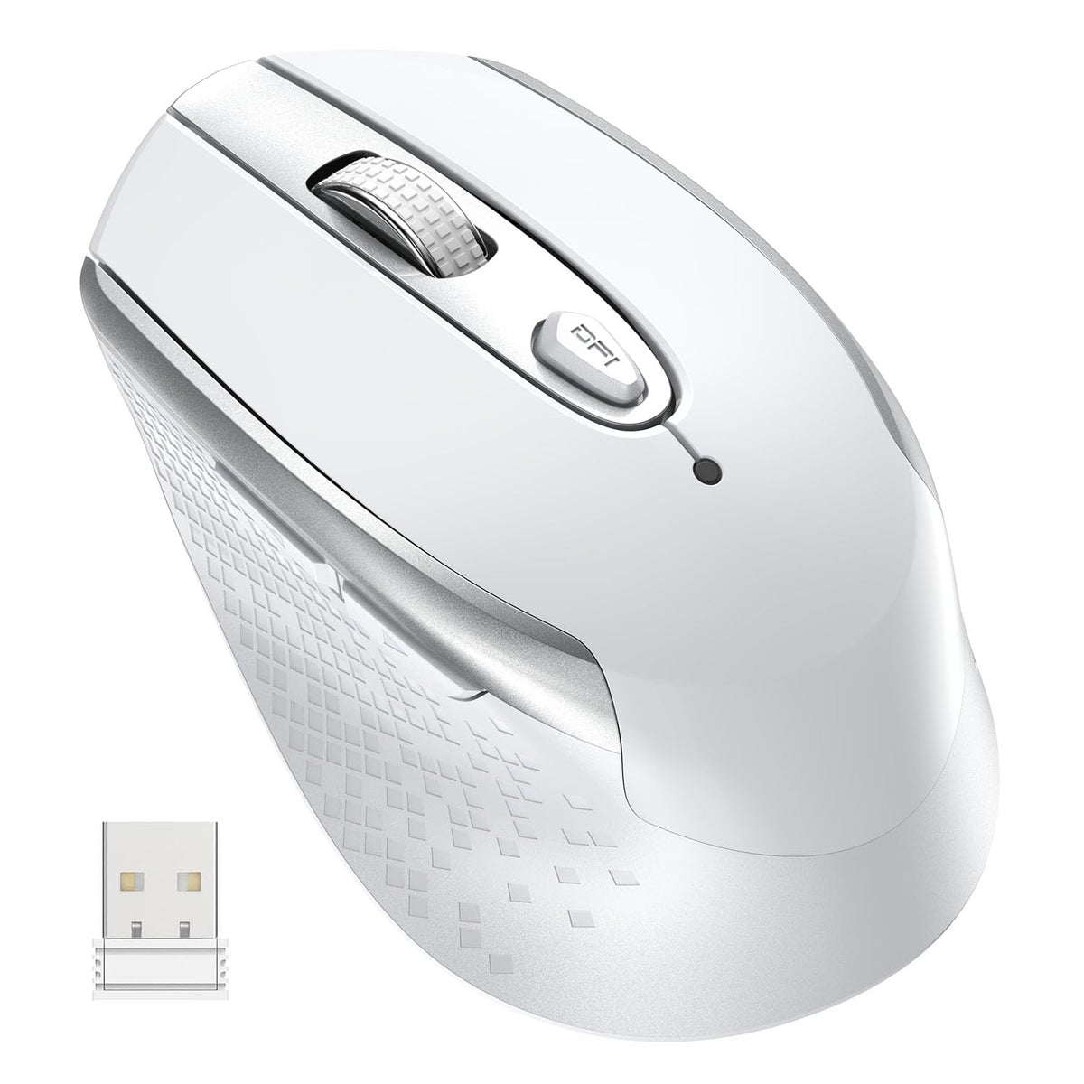 cimetech Wireless Mouse for Laptop, Portable Slim Silent Design for Left & Right Hand Users, Storable Nano Receiver, 800-1600 DPI, 2.4G Compact Computer Mice for MacBook, PC, Windows, Chromebook