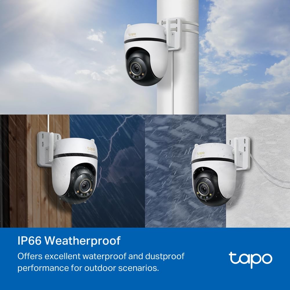 Tapo TP-Link C500 Outdoor Wi-Fi Security Camera, 360° FHD 1080P with Night Vision, Two-Way Audio, Cloud Video Recording, Works with Alexa