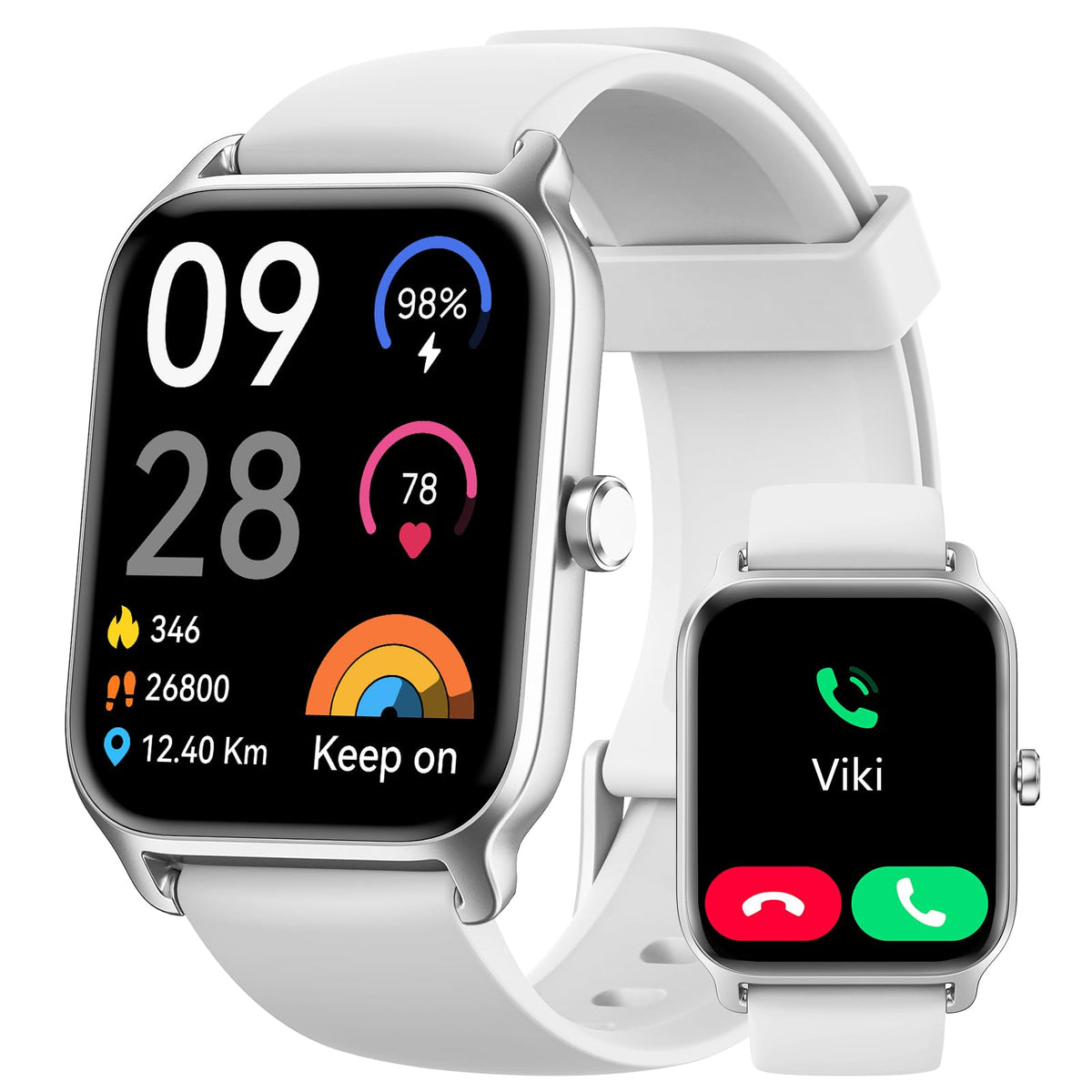 Smart Watch for Women, Answer/Make Calls, Alexa Built-in, [1.8"HD Screen] Smart Watches for Women iPhone/Samsung/Android, Fitness Watch with Heart Rate Sleep SpO2 Monitor,IP68 Waterproof, 100+ Sports