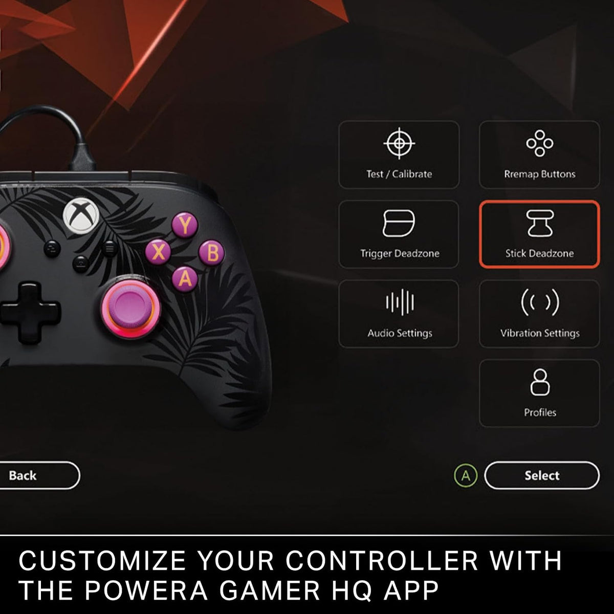 PowerA Advantage Plus Wired Controller for Xbox Series X|S - Moonlit Palms, officially licensed, adjustable height thumbsticks, hall effect, mappable buttons, works with Xbox One and Windows 10/11 PC