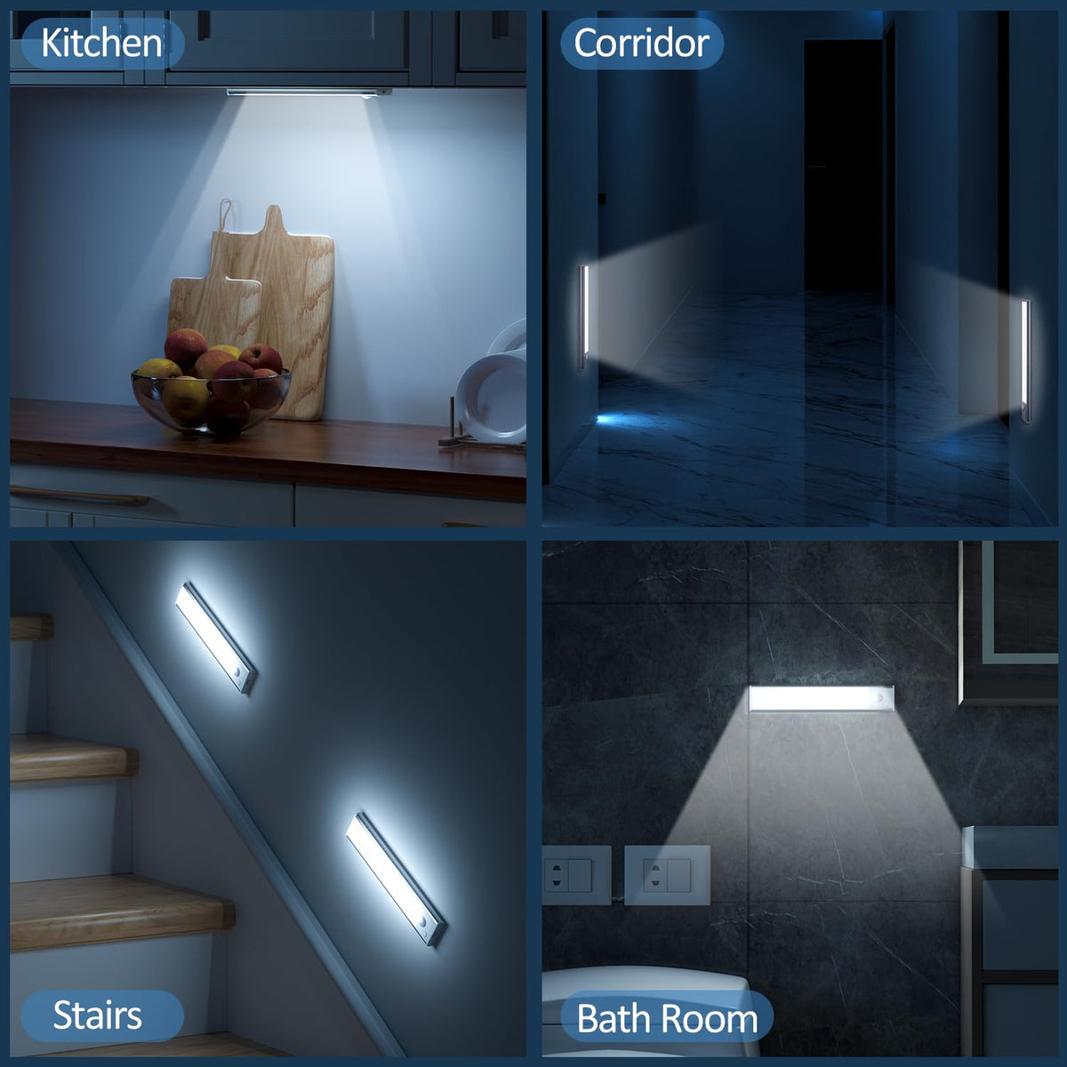 JEKEMORYE Under Cabinet Kitchen Lights Cupboard - LED Motion Sensor Light