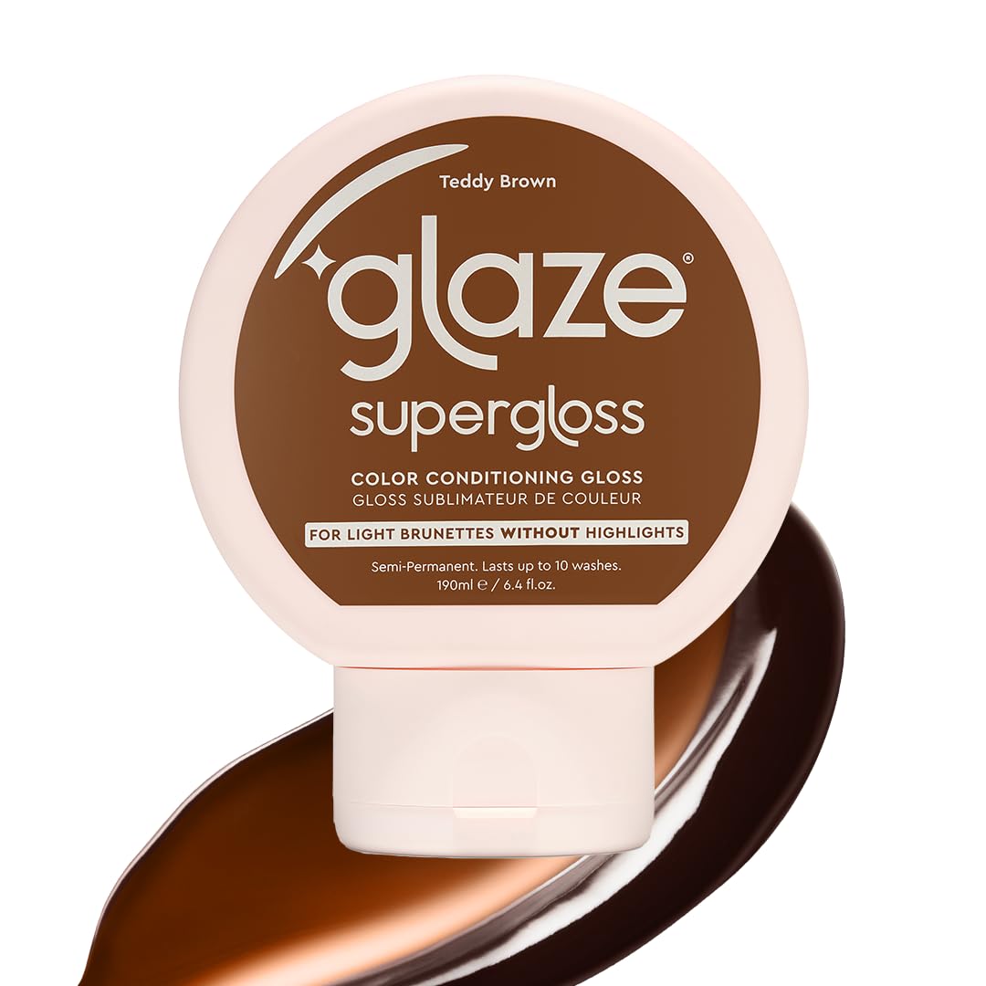 Glaze Supergloss Color Conditioning Gloss – Hydrating Semi-Permanent Colour Hair Gloss & Shine Boost – For Natural, Unbleached Dark Brown Hair – 190ml - Sleek Espresso