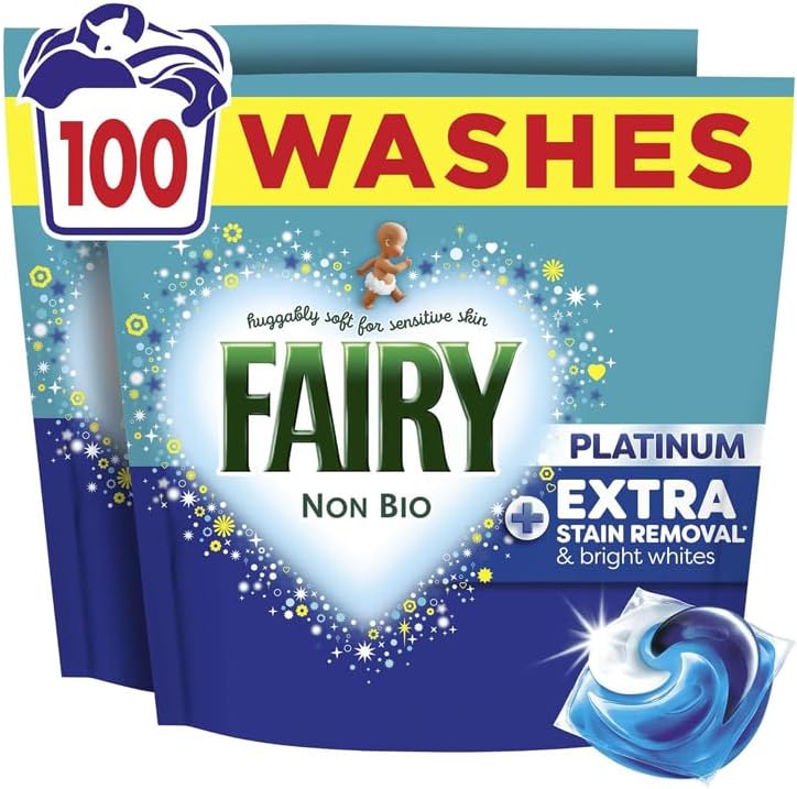 Fairy Non Bio Platinum Washing Liquid Pods, 100 Washes