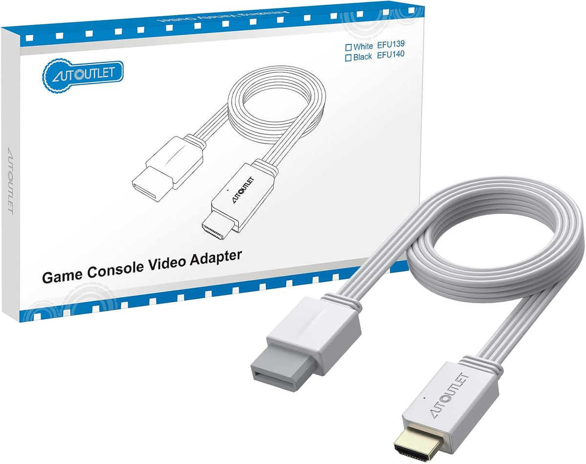 AUTOUTLET Wii to HDMI Converter 1080P 5ft/150 cm for Full HD Device, Adapter with HDMI Male Cable Output Compatible with Nintendo Wii, Wii U, HDTV, Monitor-Supports All Wii Display Modes