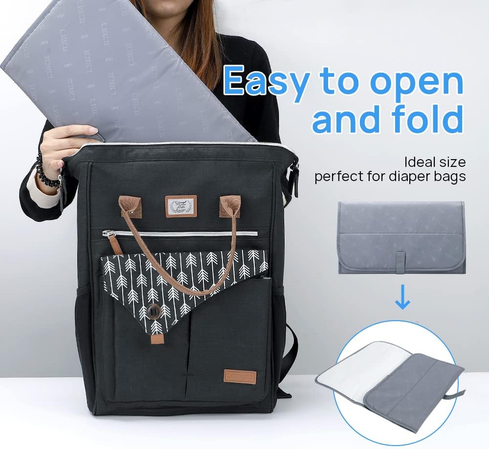 Lekebaby Foldable Travel Changing Mat Portable Baby Change Mat, Grey
