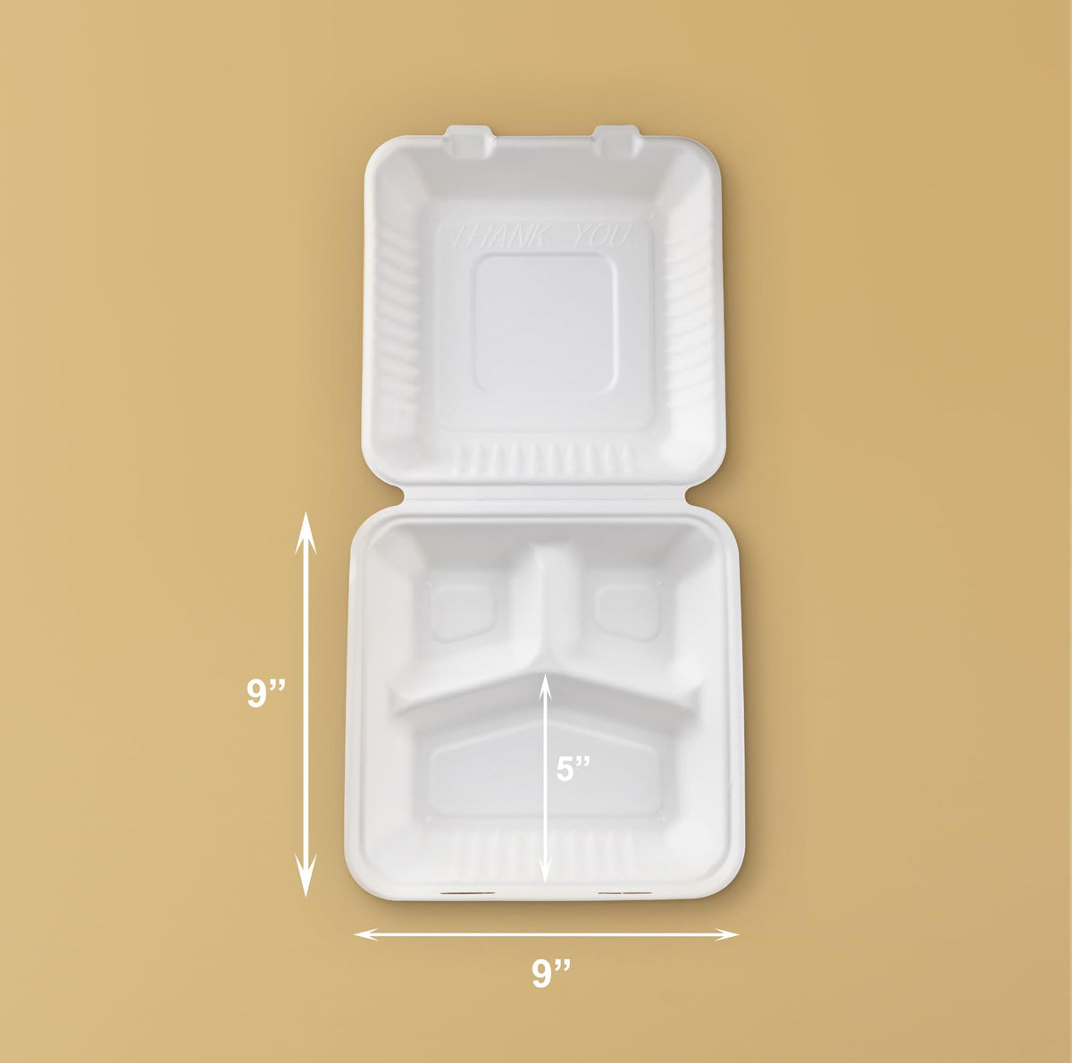 FOOGO Green 50pcs Clamshell Takeaway Boxes, 9x6 inch, 30oz / 900ml