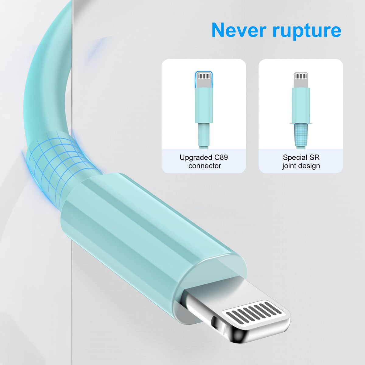 2 Pack Apple MFi Certified iPhone Charger Cable 2m, Apple Lightning to USB Cable Cord 2 metres Fast Charging A pple Phone Long Cable for iPhone13/12/12 mini/ 11/11Pro/Max/X/XS/XR/XS Max/8/7/6/iPad
