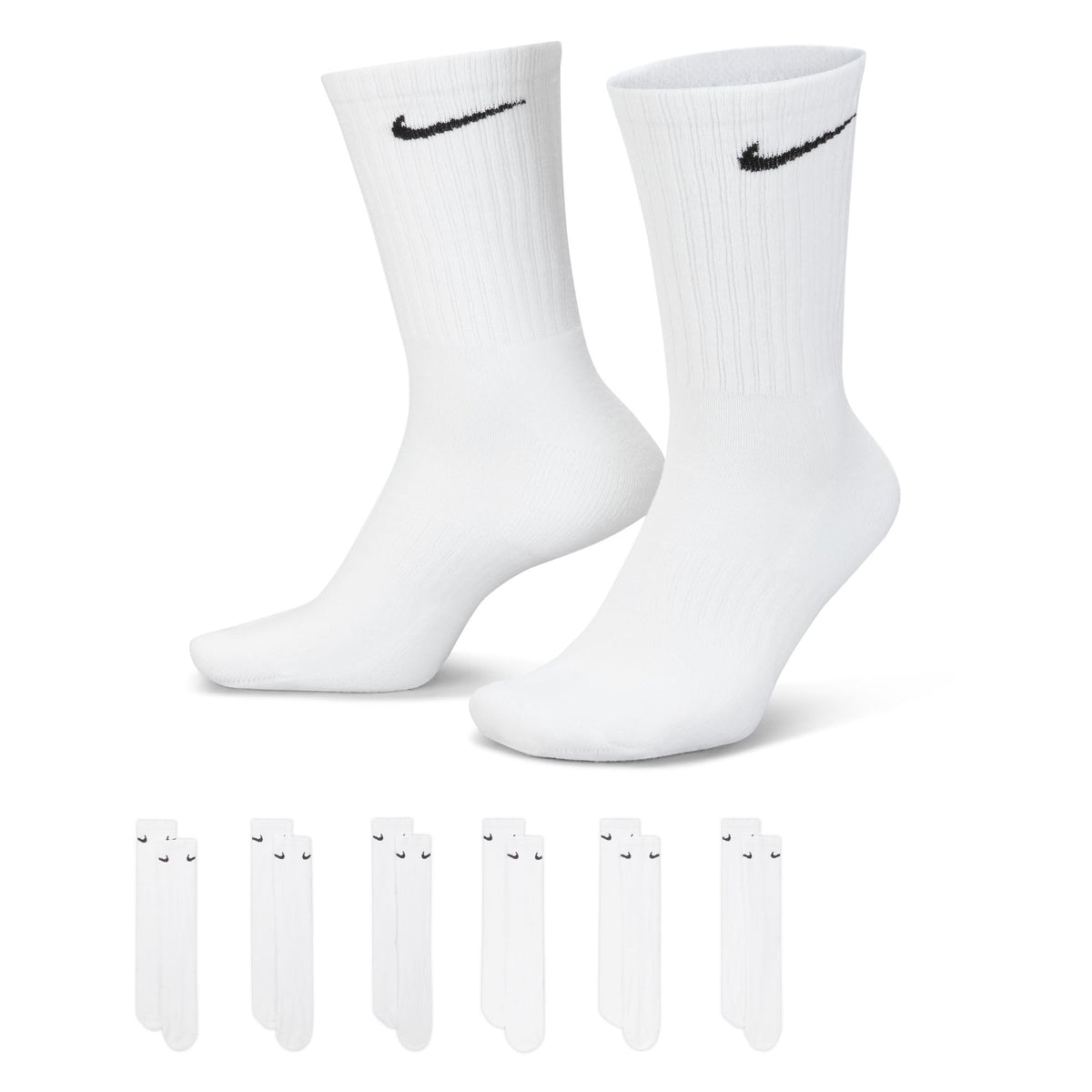 NIKE Men's U Nk Everyday Cush Crew 6pr-bd Socks