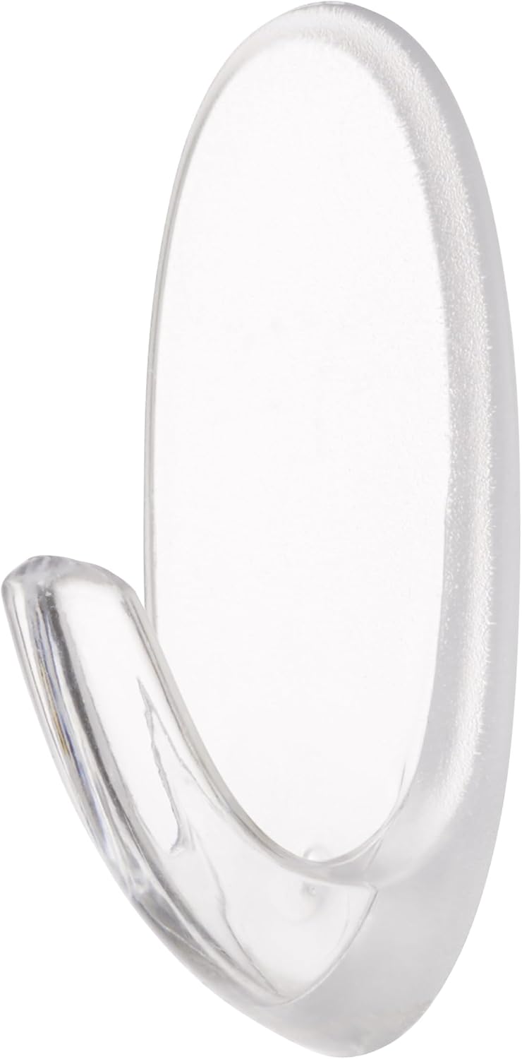 Command Small Hooks with Clear Strips, Pack of 2 Hooks + 4 Adhesive Strips, Transparent - Indoor Use - Suitable for Hanging Items up to 450 g - Damage Free Hanging