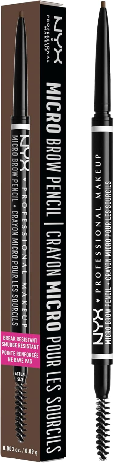 NYX Professional Makeup Micro Brow Pencil, Dual Ended Precise: Ash Brown