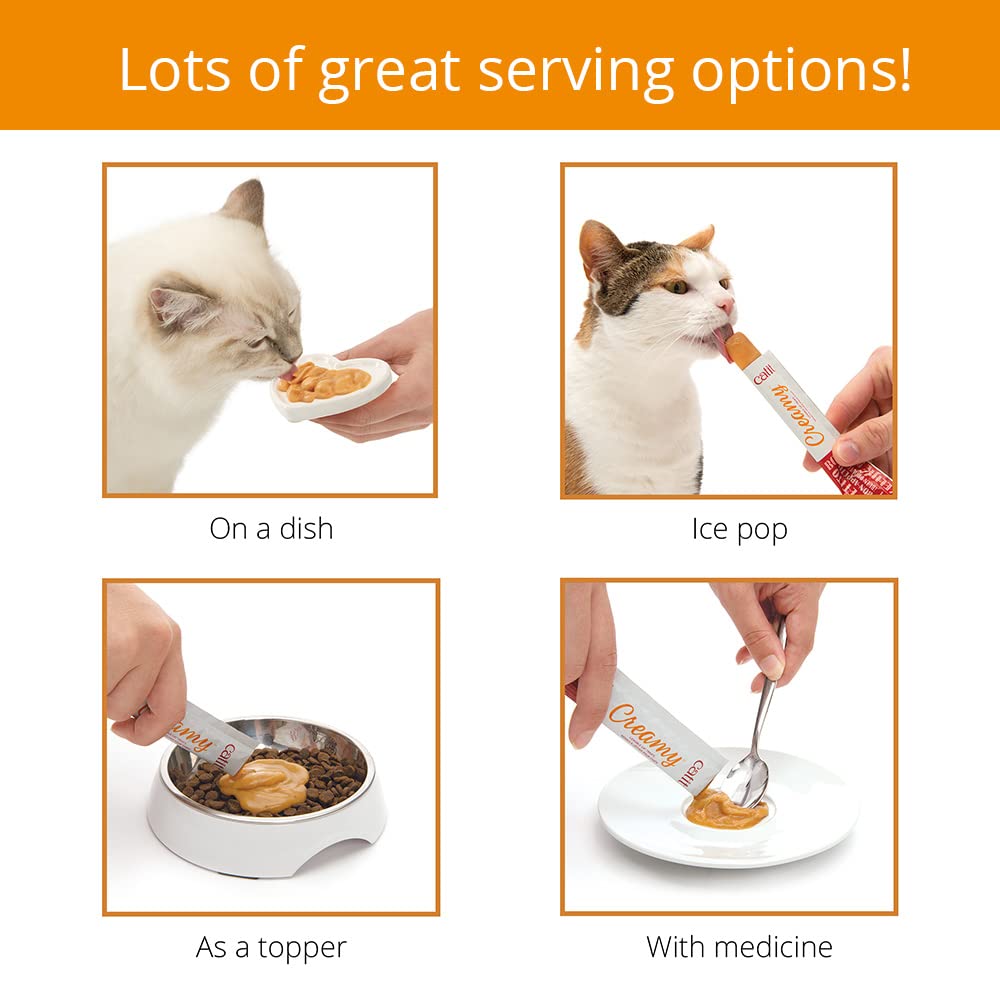 Catit Creamy Salmon & Prawn Lickable Cat Treats for Cats & Kittens 15x10g