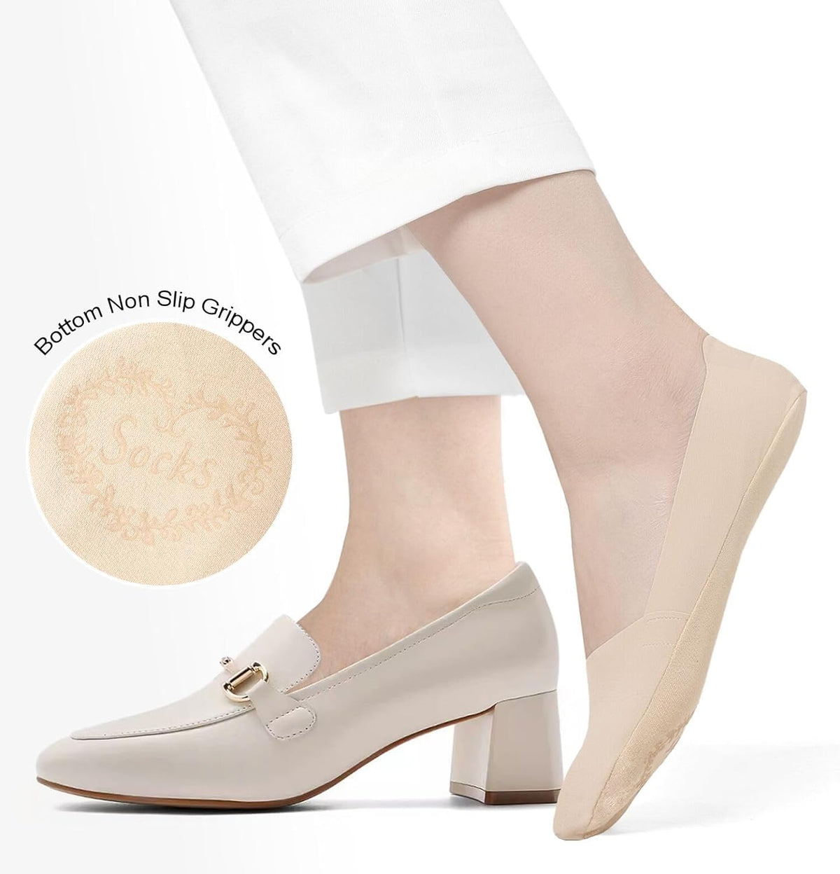 No Show Trainer Socks Womens, Non Slip Invisible Socks for Ladies