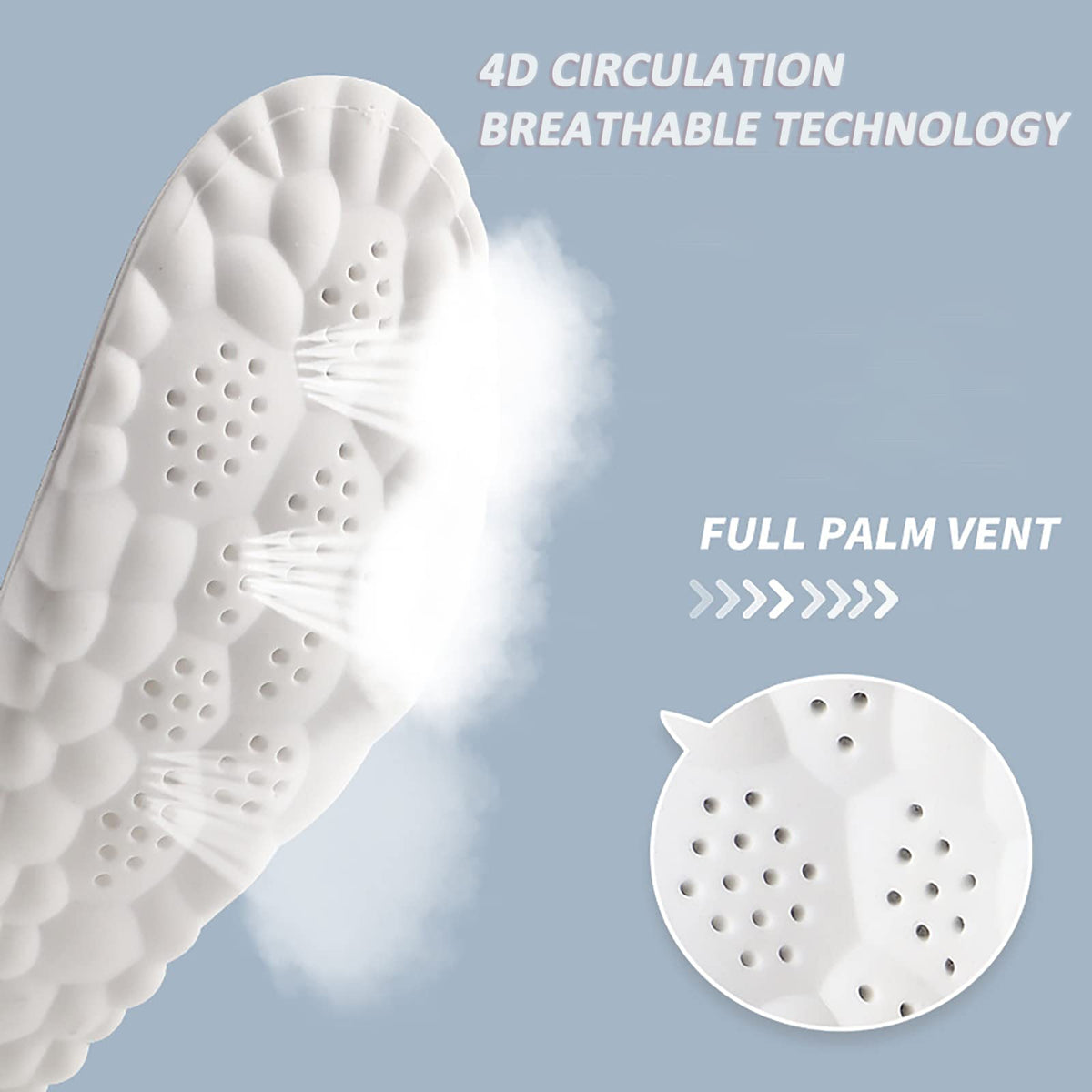 Memory Foam Insoles with Arch Support for Women Men,Comfort Massage Insoles Replacement Shoe Inserts for Trainers Sneakers Sports Shoes Work Boots,Breathable,Shock Absorption (Sky Blue, 5/5.5UK)