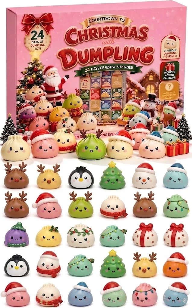 Squishy Advent Calendar 2026 With 24day Squishies Dumpling Christmas，B