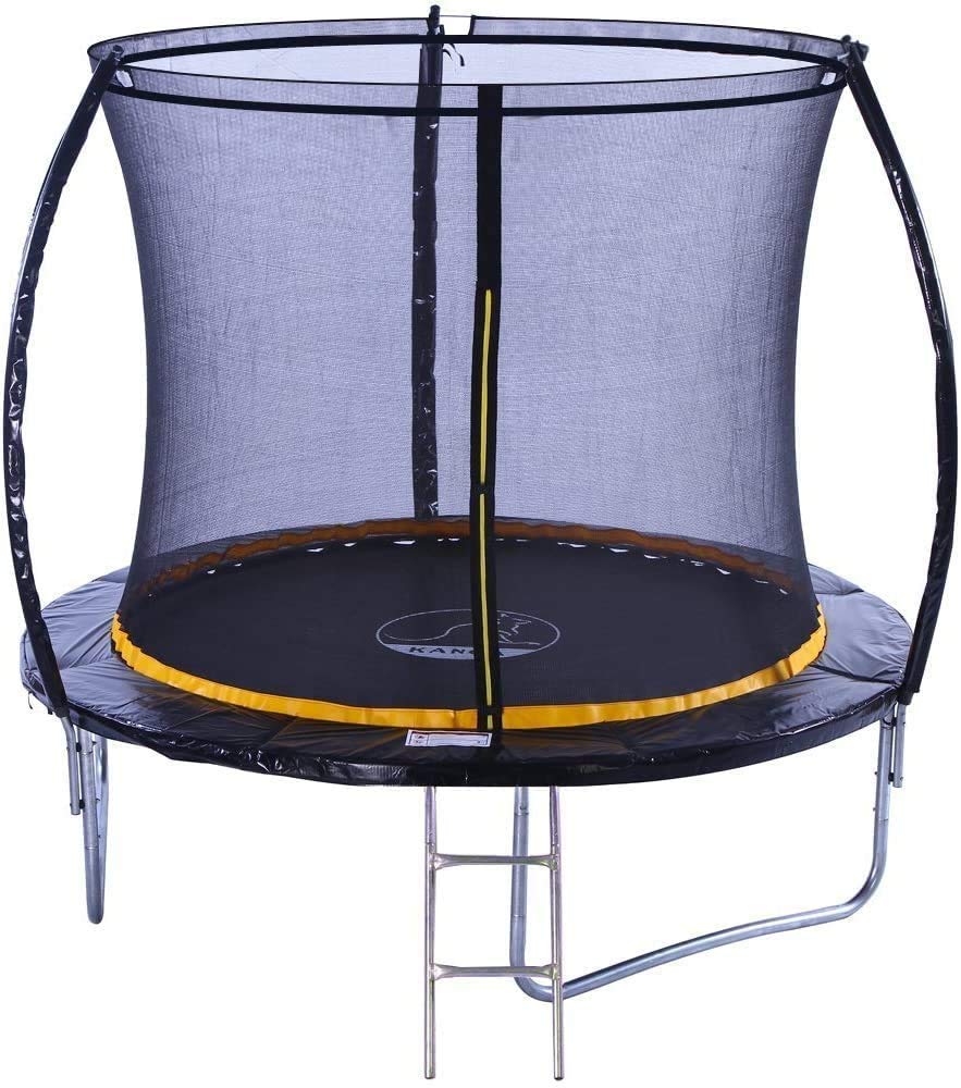 Kanga Trampoline Outdoor Round Inc Safety Enclosure Net, Ladder & Anchor Kit (Curved Shape)