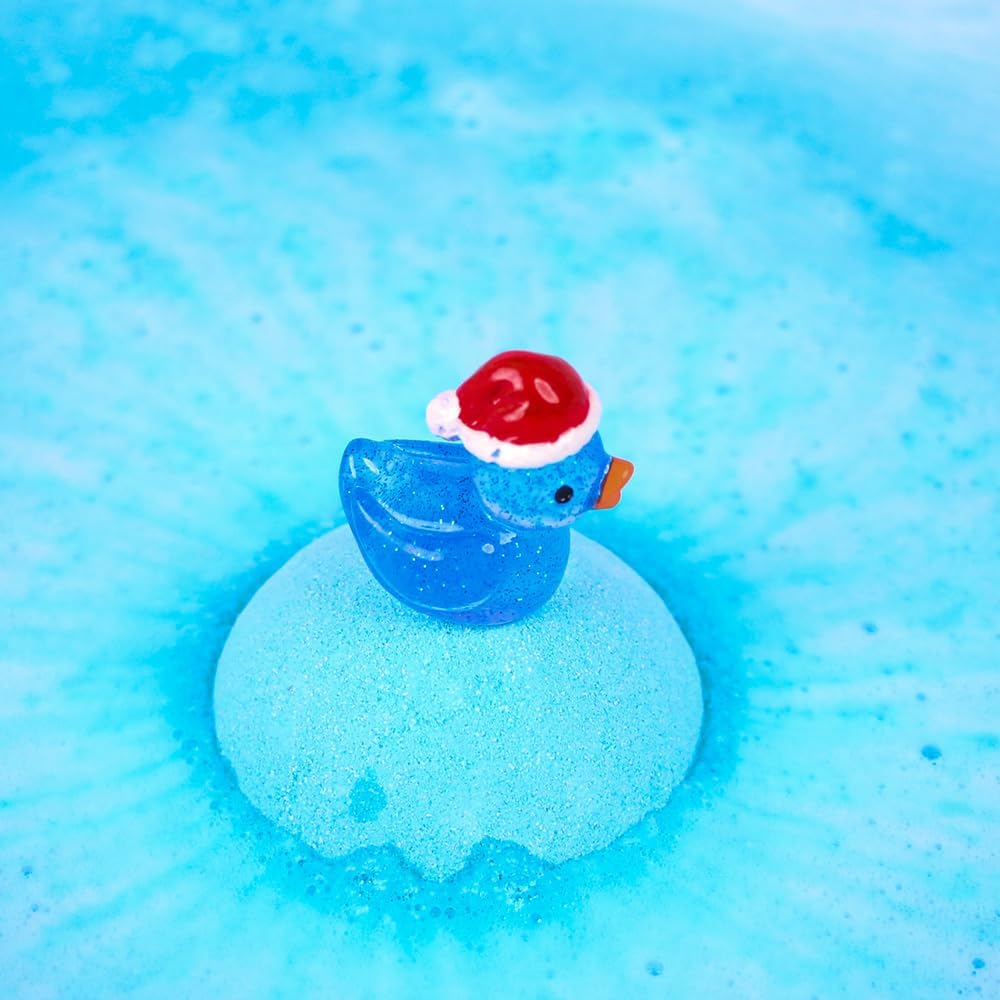 ZIMPLI - Large Christmas Duck Surprise Bath Bomb, 1 of 6 Duck Toys to Collect, One per Baff Bomb, Christmas Toys for Children, Bath Toy Stocking Fillers