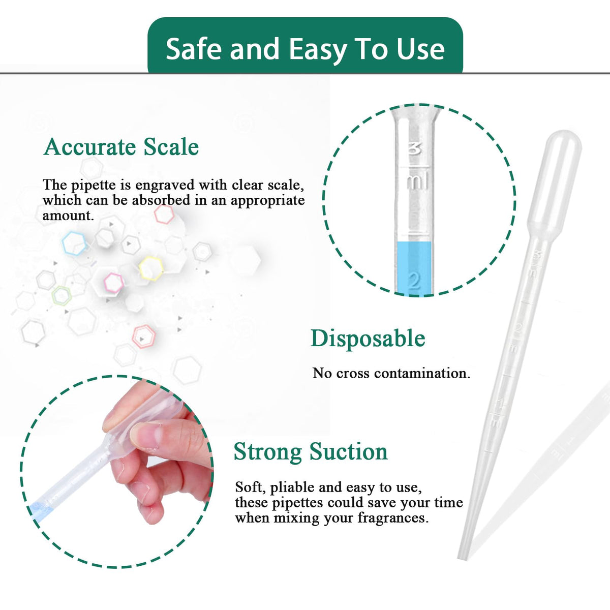 moveland 𝟭𝟬𝟬𝟬𝗣𝗰𝘀 𝟯𝗺𝗹 Dropper Pipettes- Plastic Transfer Pipette for Lab Science, Essential Oil, DIY Art, Medicine - Excellent Suction Without Leakage