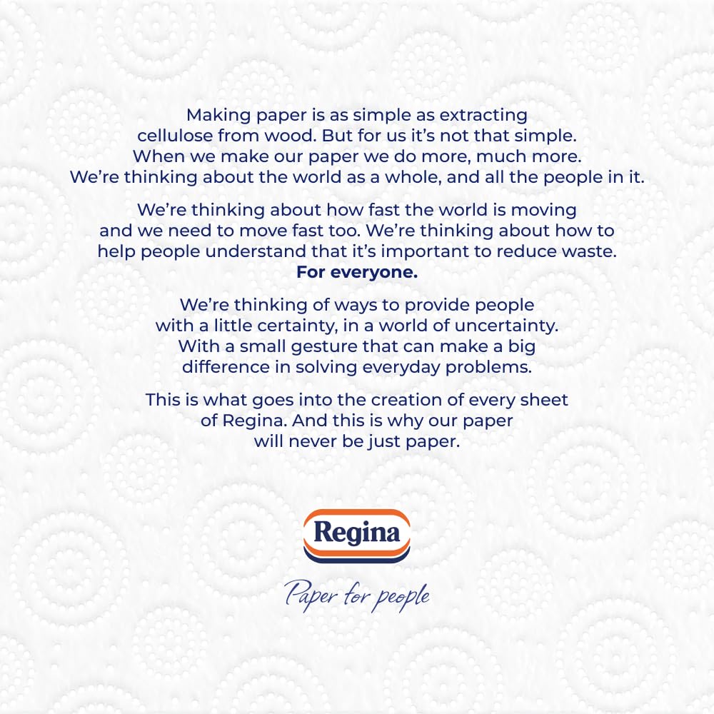 Regina Absorb Plus Kitchen Towels – 8 Super Absorbent 2-ply Kitchen Rolls, 85 Sheets Per Roll, Extra-Large Sheets, 50 Percent More Absorbent Than Previous XXL Products, Easy Open Pack