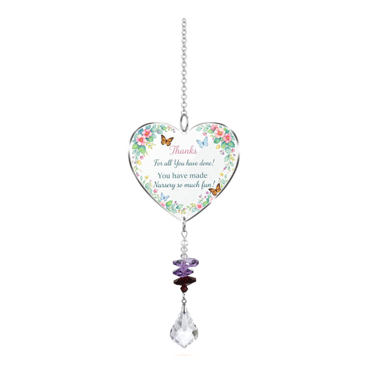 Teacher Gifts for Women Thank You Teachers Crystal Suncatcher Ornaments Teachers Day Graduation Retirement Christmas Birthday Appreciation Gift (Thanks)