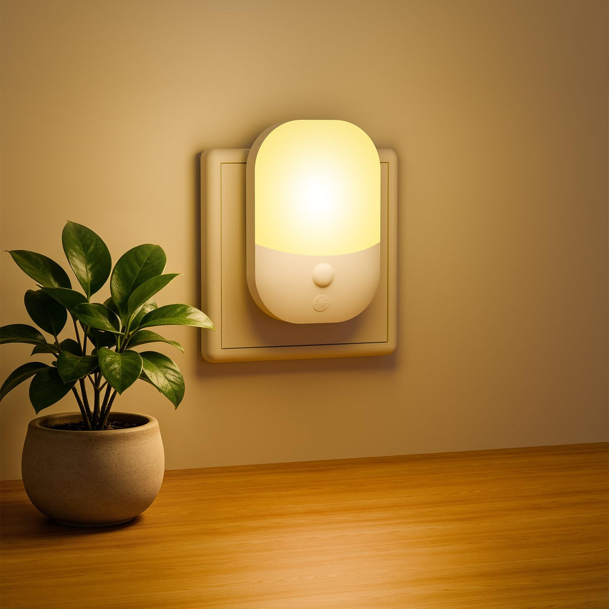 2 Pack Night Light Plug in Wall, Dimmable LED Night Light with Dusk to