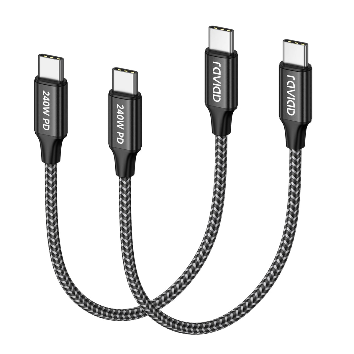RAVIAD USB C to USB C Charger Cable Short [2Pack 30CM] 60W Fast Charging