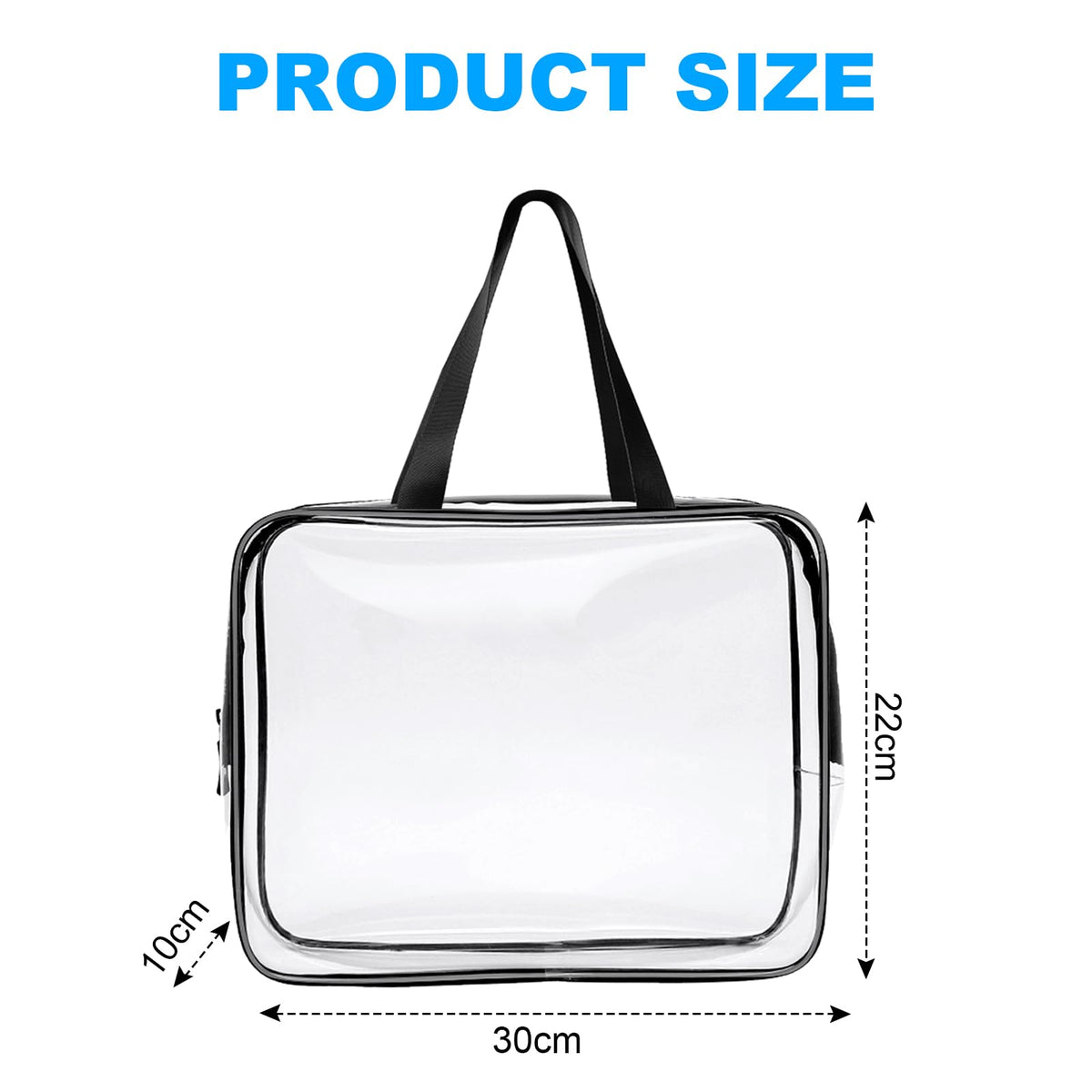 Aucuu Clear Toiletries Bag, 3 Pack PVC Waterproof Toiletries Carry Pouch, TSA Approved Travel Toiletry Bag with Zipper, Multi-Size Cosmetic Makeup Bags for Men, Women and Kids - Travel Business