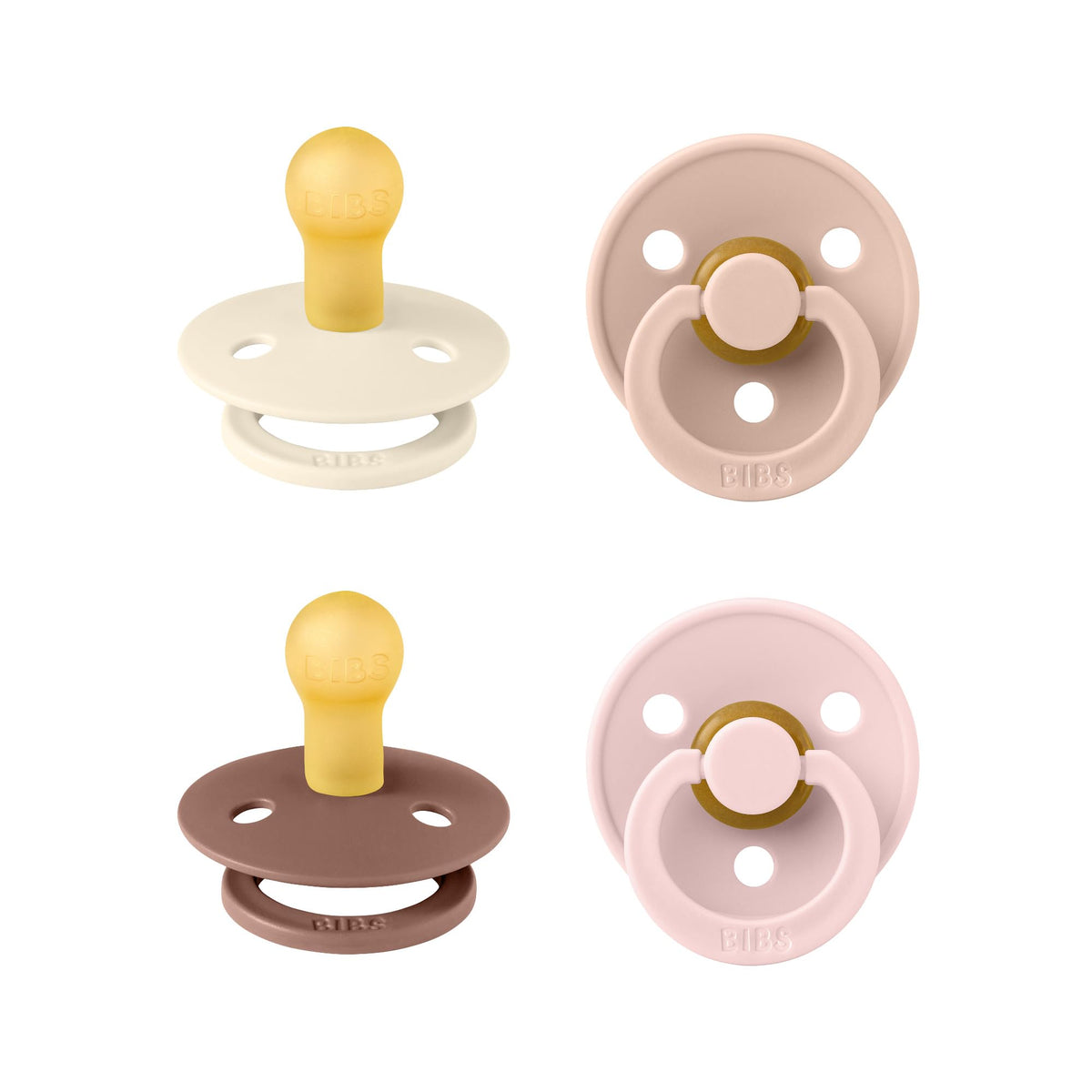 BIBS Colour Glow Dummy, 0-6 Months, 4-Pack, Ivory/Sage/Sage Glow/Cloud Glow