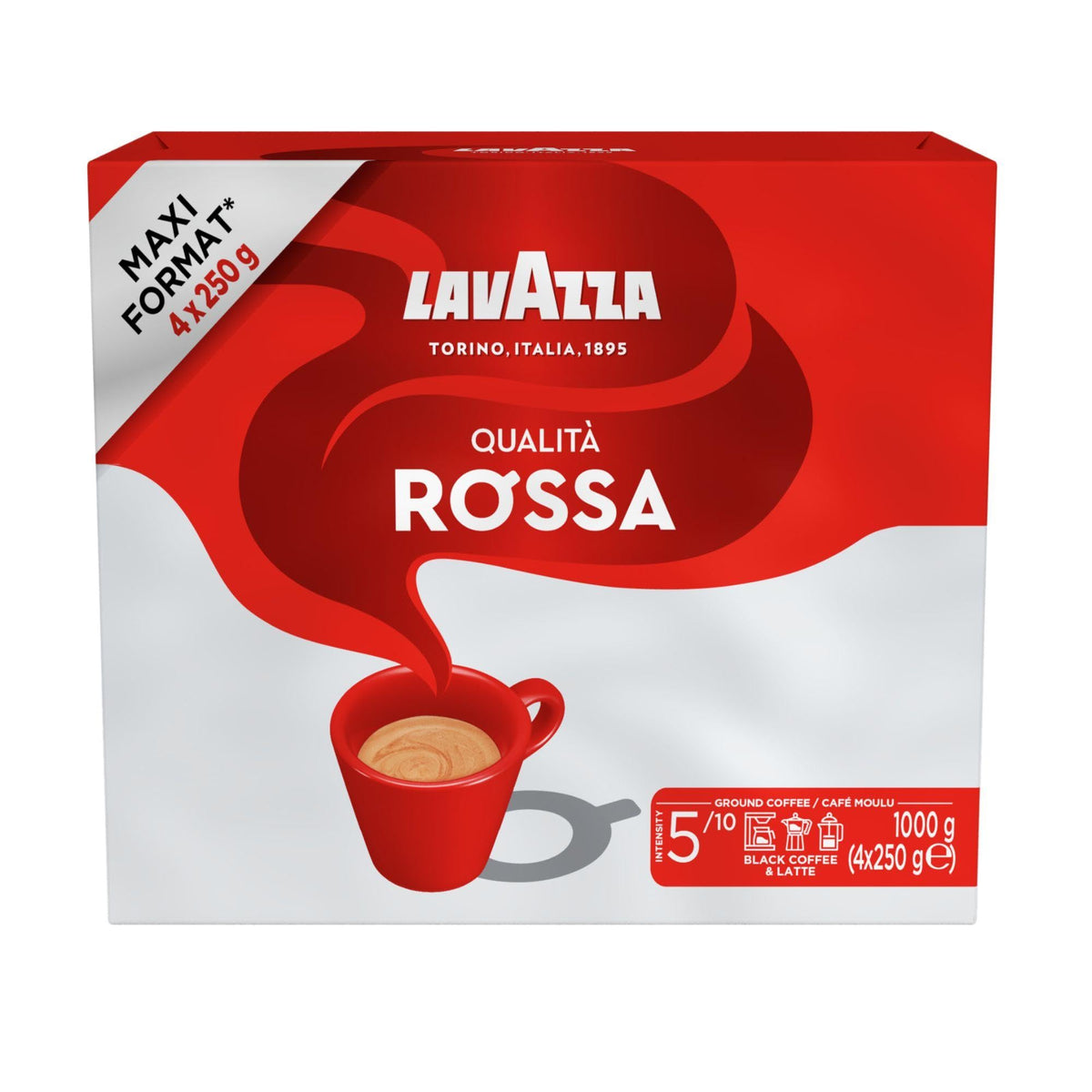 Lavazza Qualità Rossa, Ground Coffee Espresso 500 g (Pack of 2)