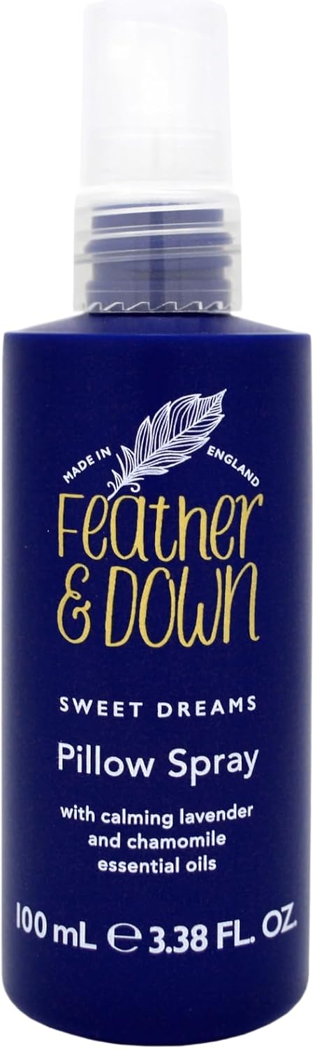 Feather & Down Lavender Pillow Spray 100 ml – Sleep Spray with Calming Chamomile Essential Oils for Relaxation