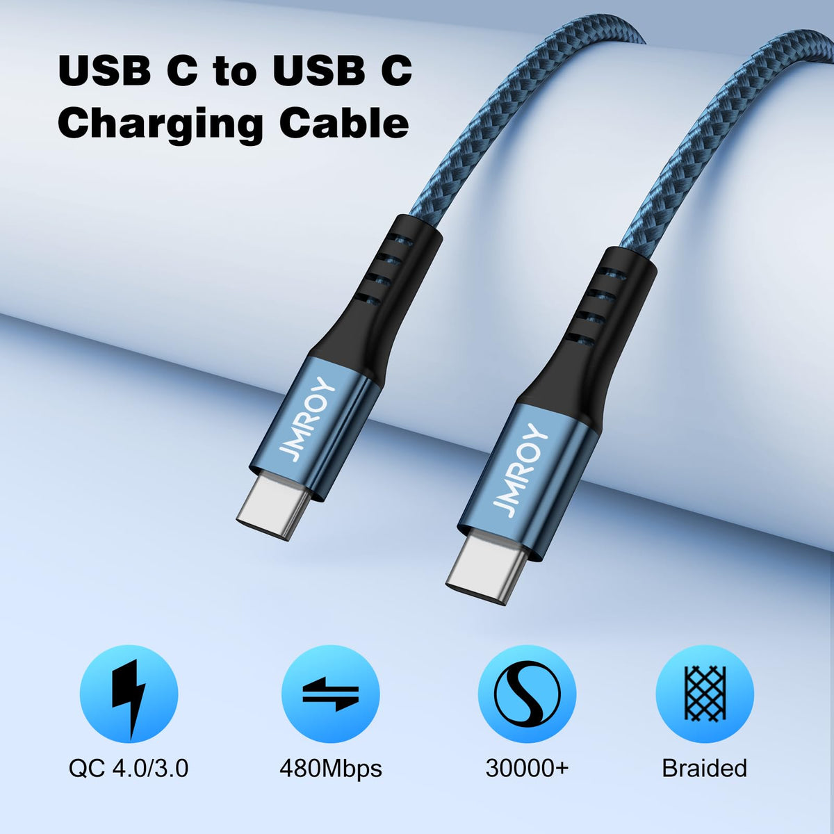 iPhone 18 17 16 15 Charger Cable 3M [2 Pack], USB C to USB C Cable 60W Nylon Braided Extra Long USB Type C Fast Charging Cable for iPhone 18 Pro Max, 17 Pro, iPad Pro Air, MacBook, Samsung S26 S25