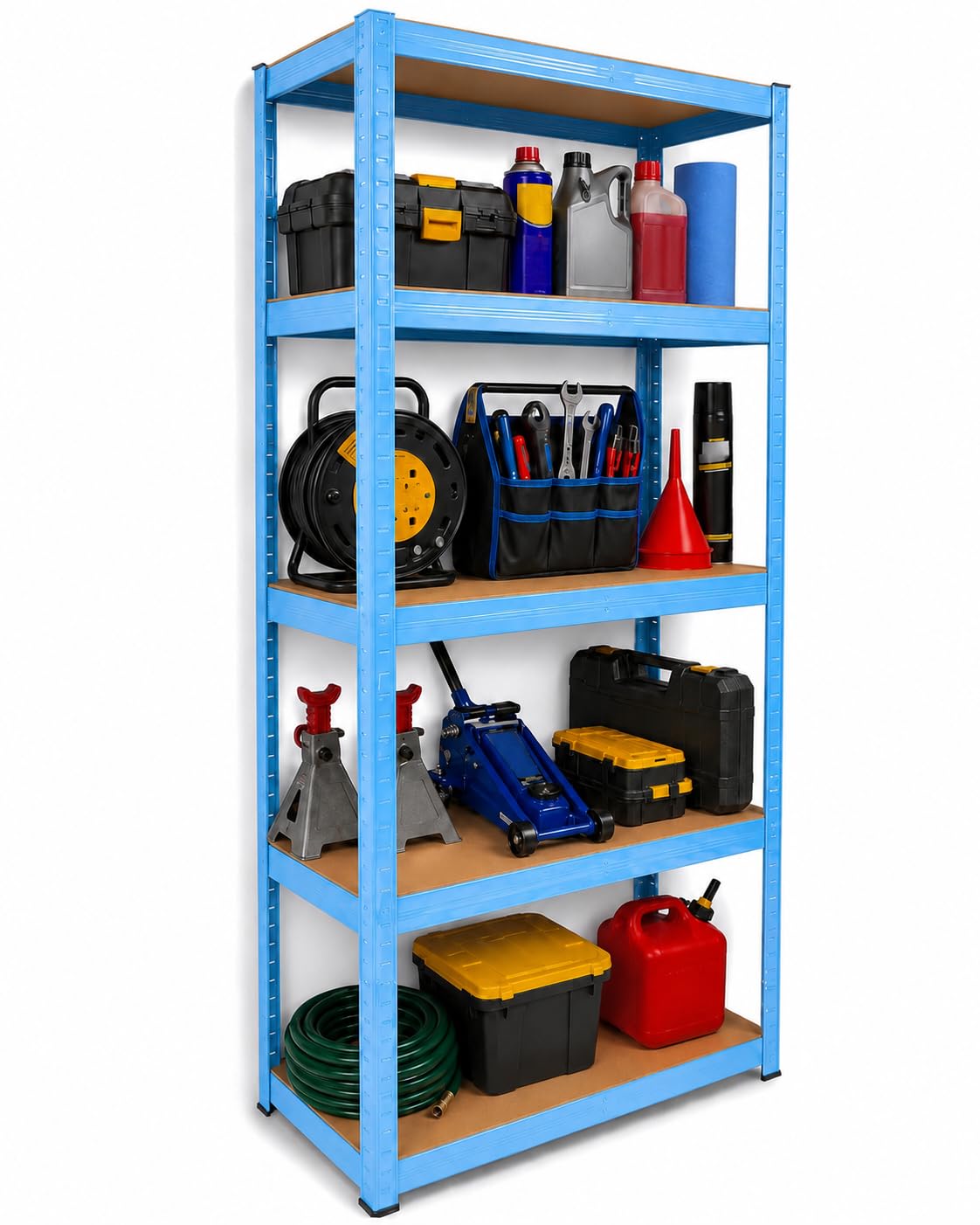 DIVCHI 5 Tier Storage Rack Heavy Duty Shelving Aluminium Garage Shelves Shed Storage Racking Shelf For Warehouse Workshop & Office (Black, Pack of 1) Up to Maximum 175 kg Per Shelf