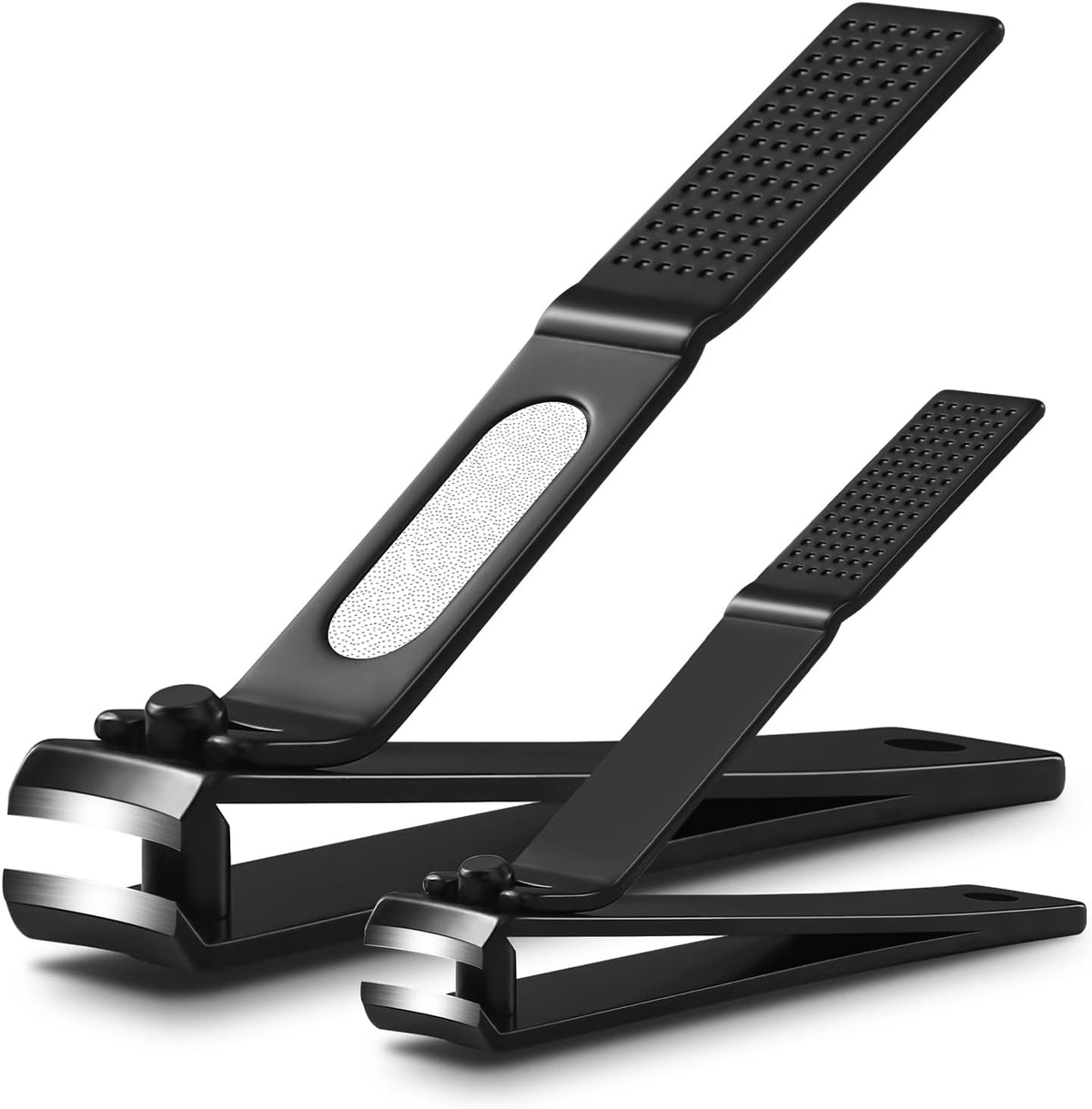 BEZOX Well-Made Nail Clipper Set 2 Pcs, Wide Jaw Opening Nail Clipper for Fingernail and Toenail, Premium Stainless Steel Sharp Sturdy Finger Nail Clipper